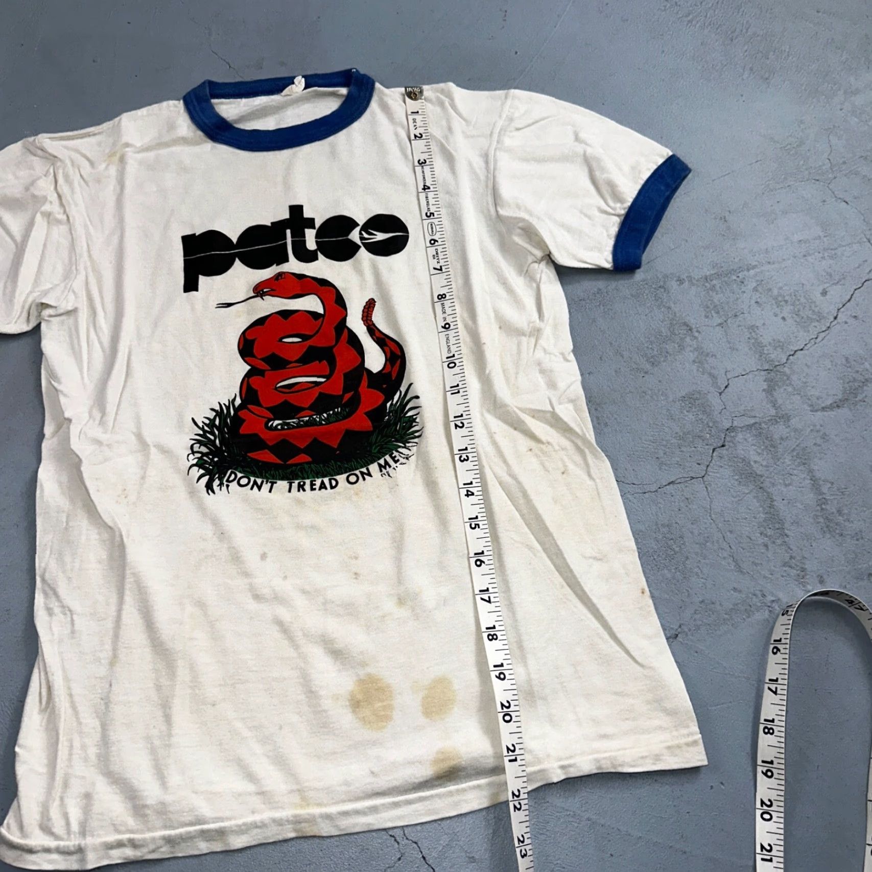 Vintage Vintage Patco Snake Ringer T-Shirt 80s Men Small White Rock Grunge Vintage Theme Size US S / EU 44-46 / 1 - 7 Thumbnail