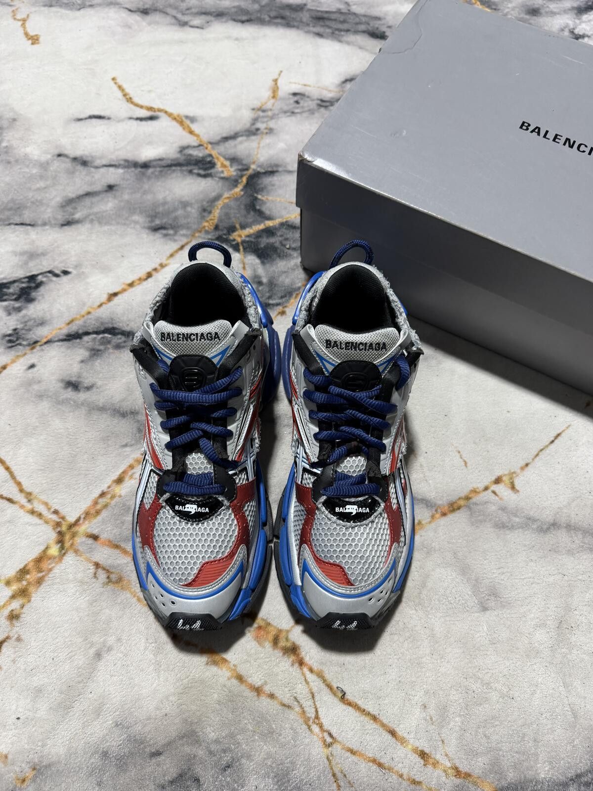 Balenciaga Balenciaga Runner White Red Blue - Sz8US Size US 8 / EU 41 - 2 Thumbnail