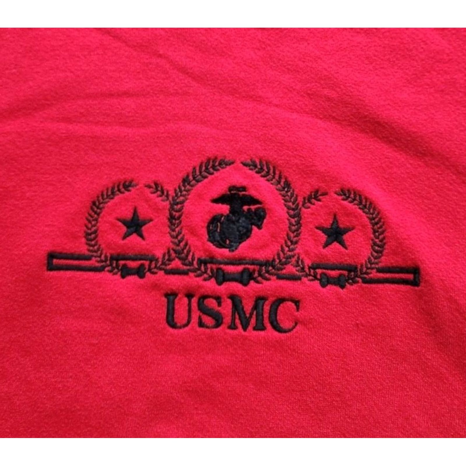 Soffe VTG USMC Sweatshirt Crewneck Soffe Red L Men's Pullover Embroidered Graphic Vintage USA Marines Size US L / EU 52-54 / 3 - 3 Thumbnail