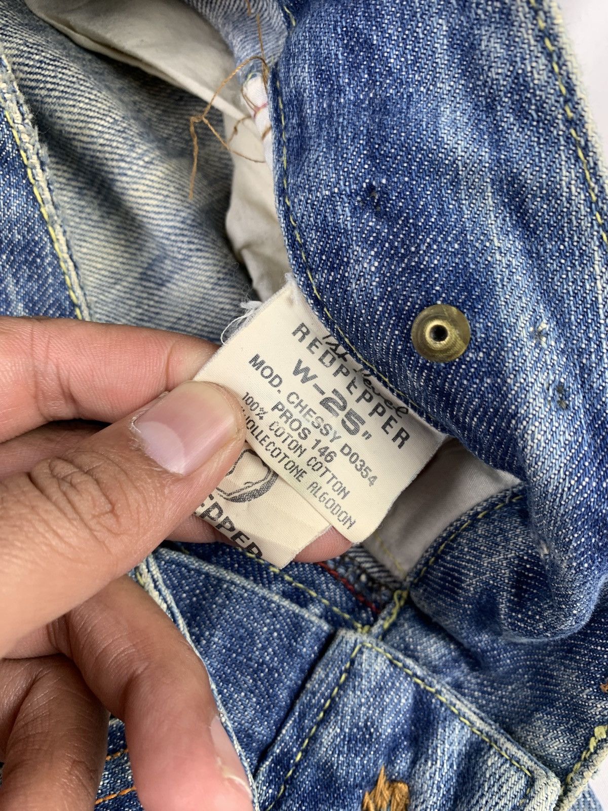 Japanese Brand 2000s Red Pepper Japan Low Rise Studded BaggyJeans Pants Size 30" / US 8 / IT 44 - 11 Thumbnail