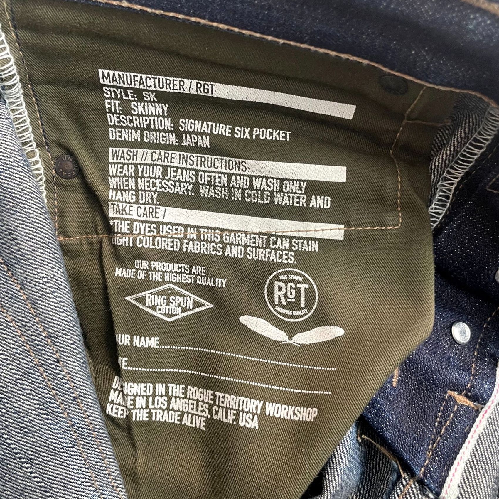 Rogue Territory Rogue Territory Jeans SK Men 32x36 15.25oz Selvedge Japanese Denim 6 Pocket Slim Straight Blue repeated? Size US 32 / EU 48 - 4 Thumbnail
