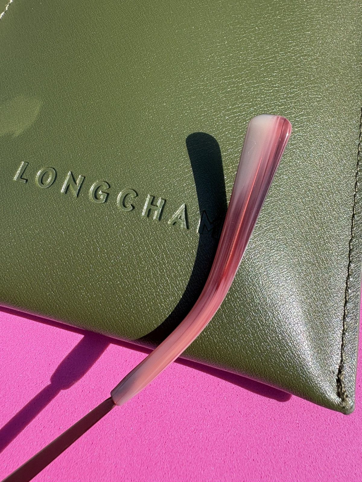 Longchamp Longchamp Pink Champagne Sunglasses Size ONE SIZE - 9 Thumbnail