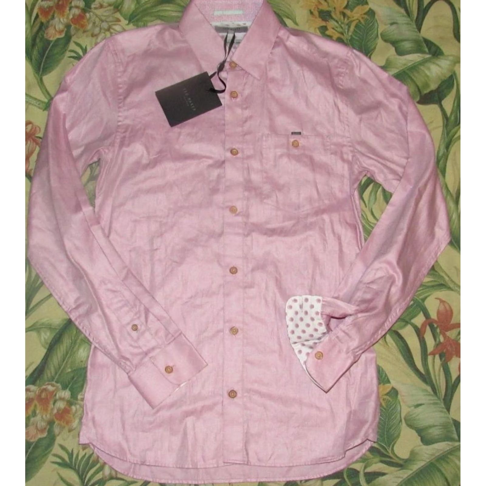 Ted Baker TED BAKER Pink End On End Long Sleeve Button Down Shirt Men 1 NWT Size US XS / EU 42 / 0 - 2 Thumbnail