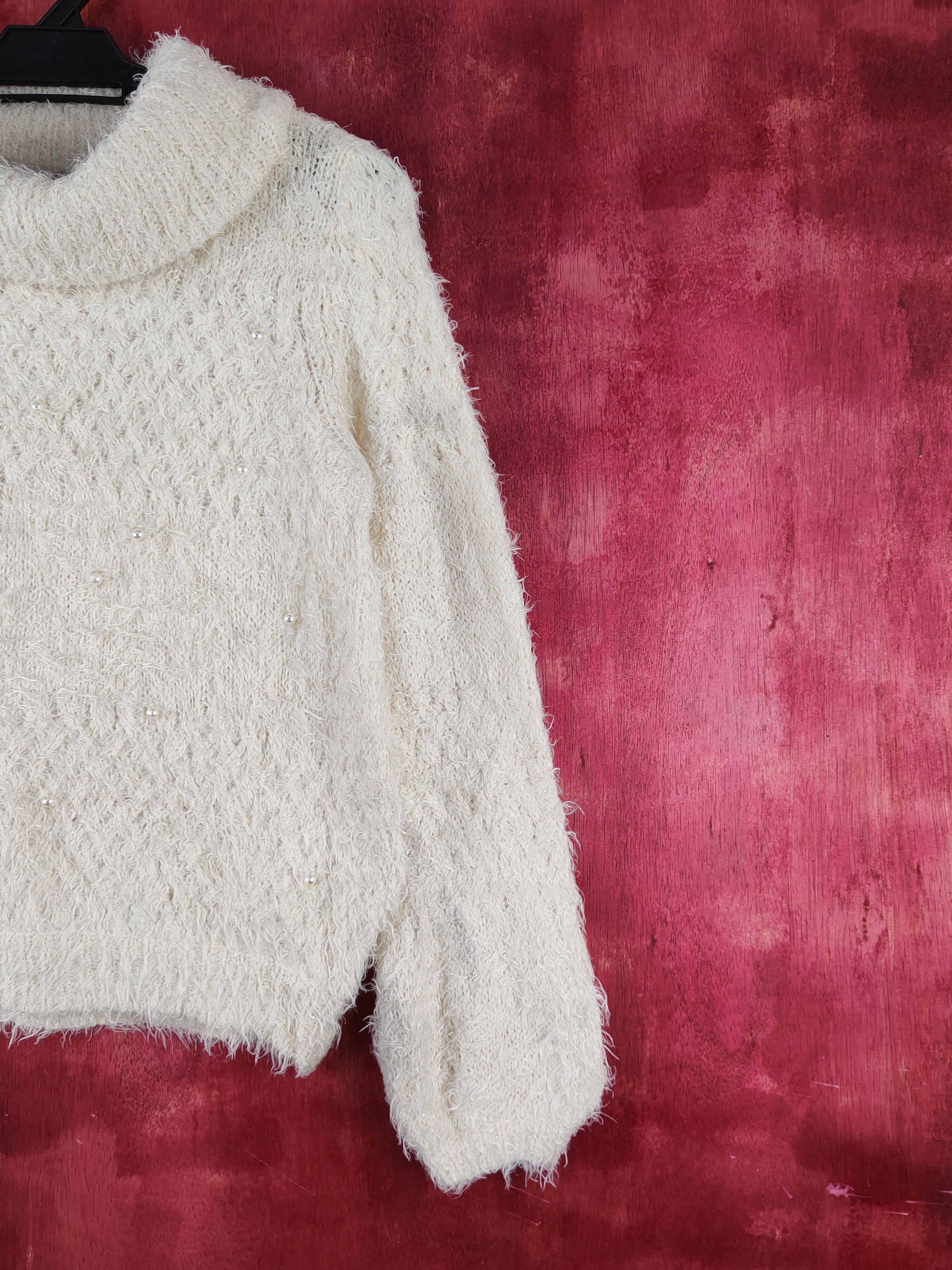 Homespun Knitwear × Japanese Brand Ingni Yellow Shag Shaggy Fur Mohair Knitwear #S2083 Size M / US 6-8 / IT 42-44 - 6 Thumbnail
