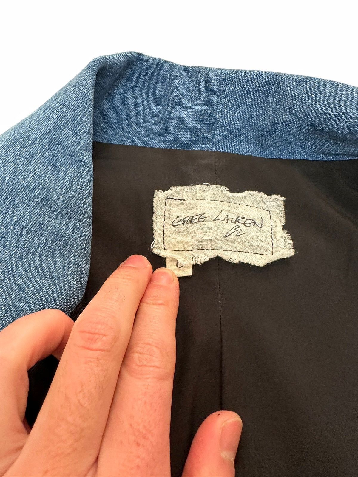 Greg Lauren Sz0 Vintage Denim DB Double Breasted Blazer Coat Size 48R - 10 Thumbnail
