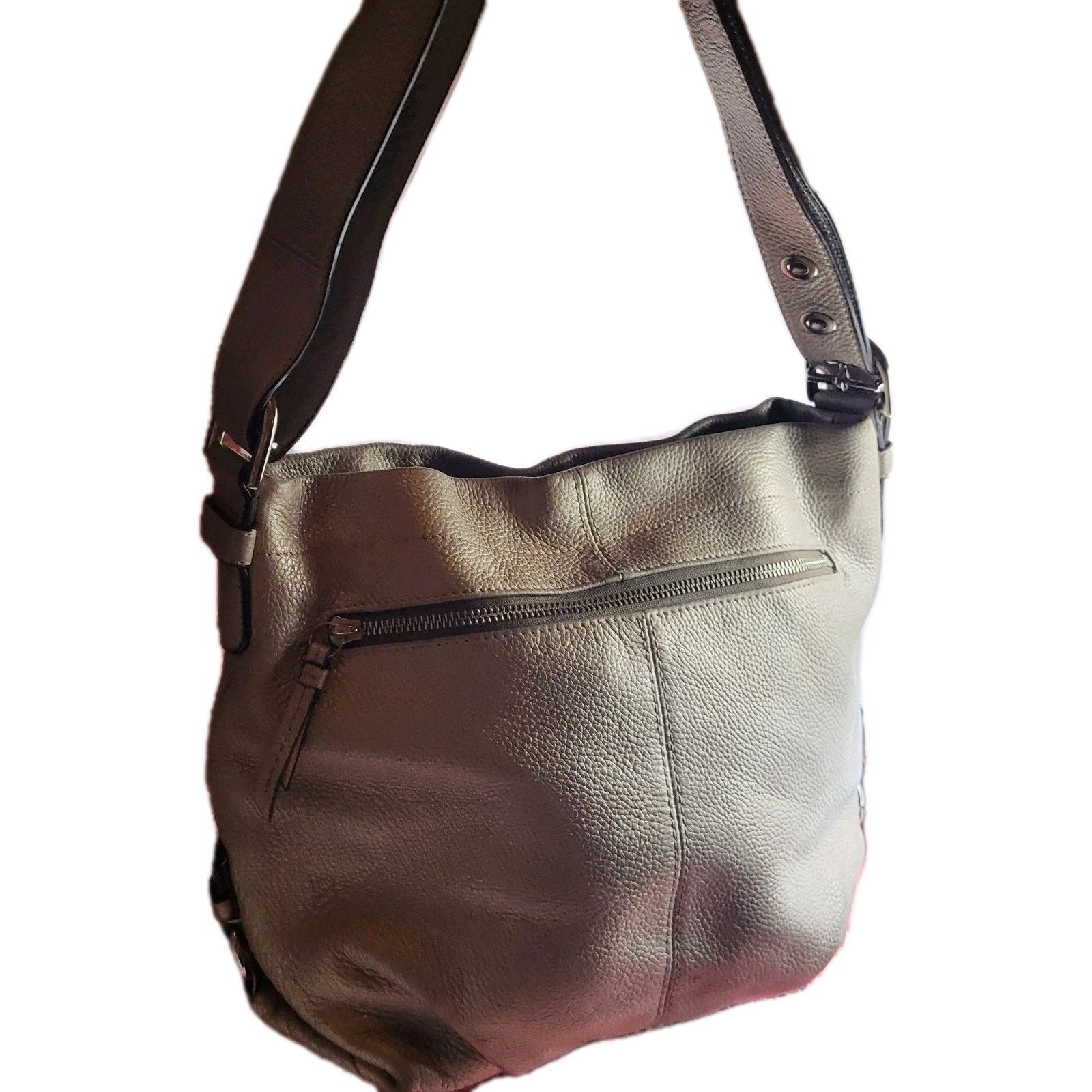 Coach COACH C1120 F15064 Silver Gray Leather Shoulder Bag Large Size ONE SIZE - 3 Thumbnail