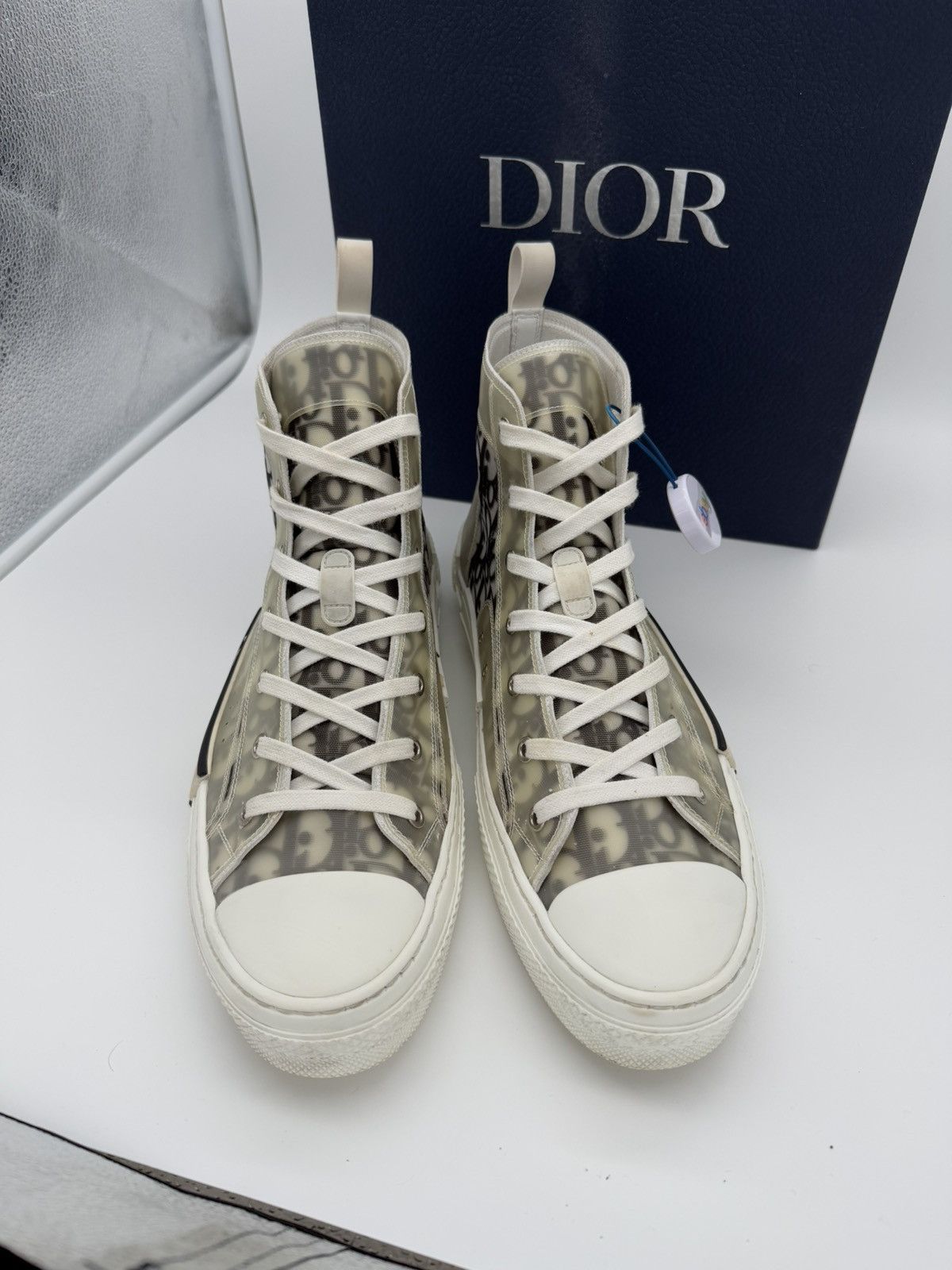Dior Dior high b23 White Oblique WORN ONCE Size US 11 / EU 44 - 4 Thumbnail