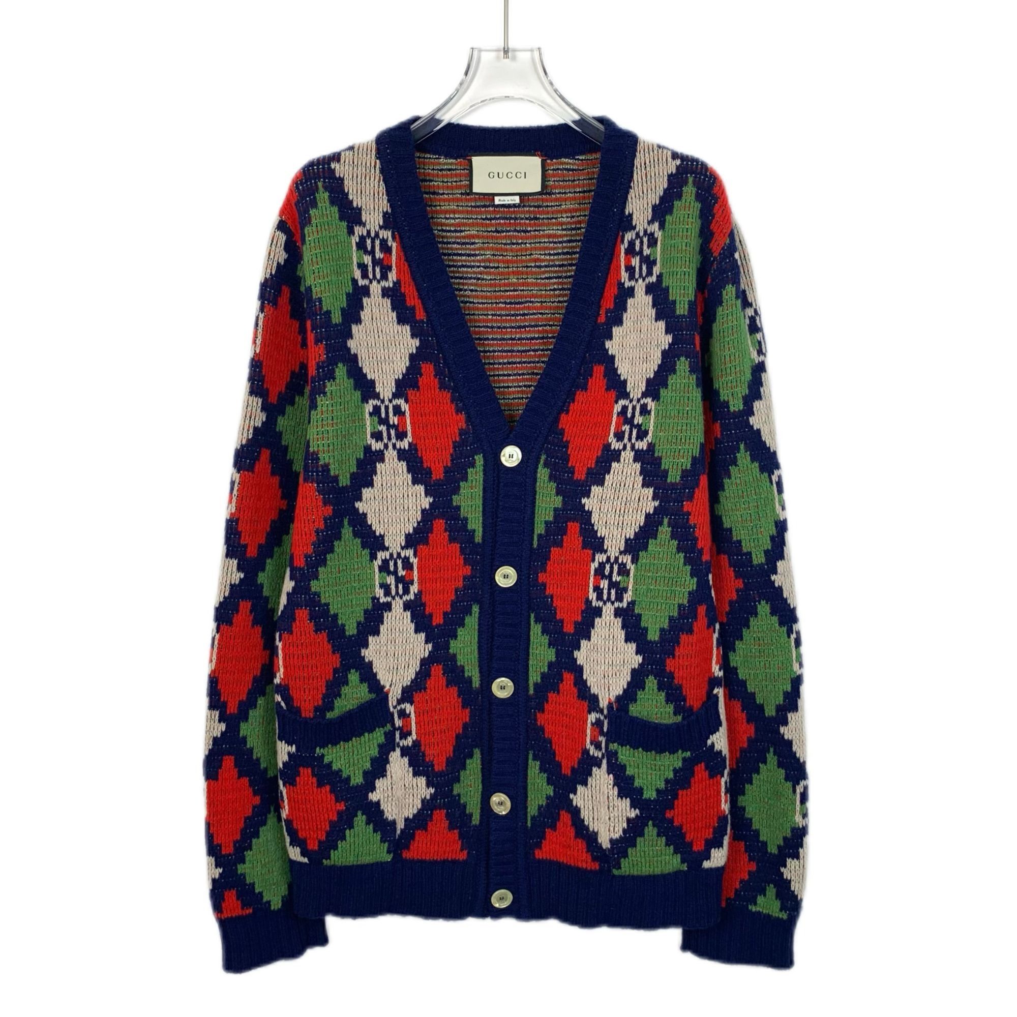 Gucci Gucci Wool & Cashmere Argyle Cardigan Sweater - Size S Size S / US 4 / IT 40 - 1 Thumbnail