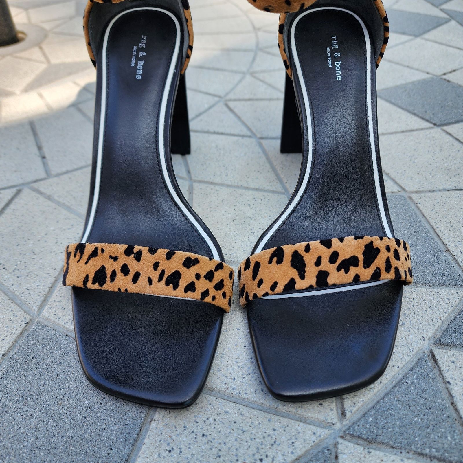Rag & Bone Rag & Bone Ellis Cheetah Suede Open Toe Sandals 38.5 Size US 8 / IT 38 - 4 Thumbnail