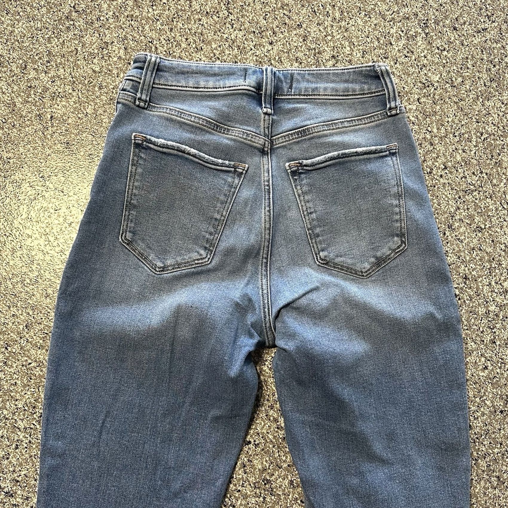 Abercrombie & Fitch Abercrombie & Fitch Jeans Womens 2 26x27 High Rise Super Skinny Ankle Raw Hem Blue 5-Pocket Denim Stretch Womens Jeans Size 42" / US 20 - 4 Thumbnail