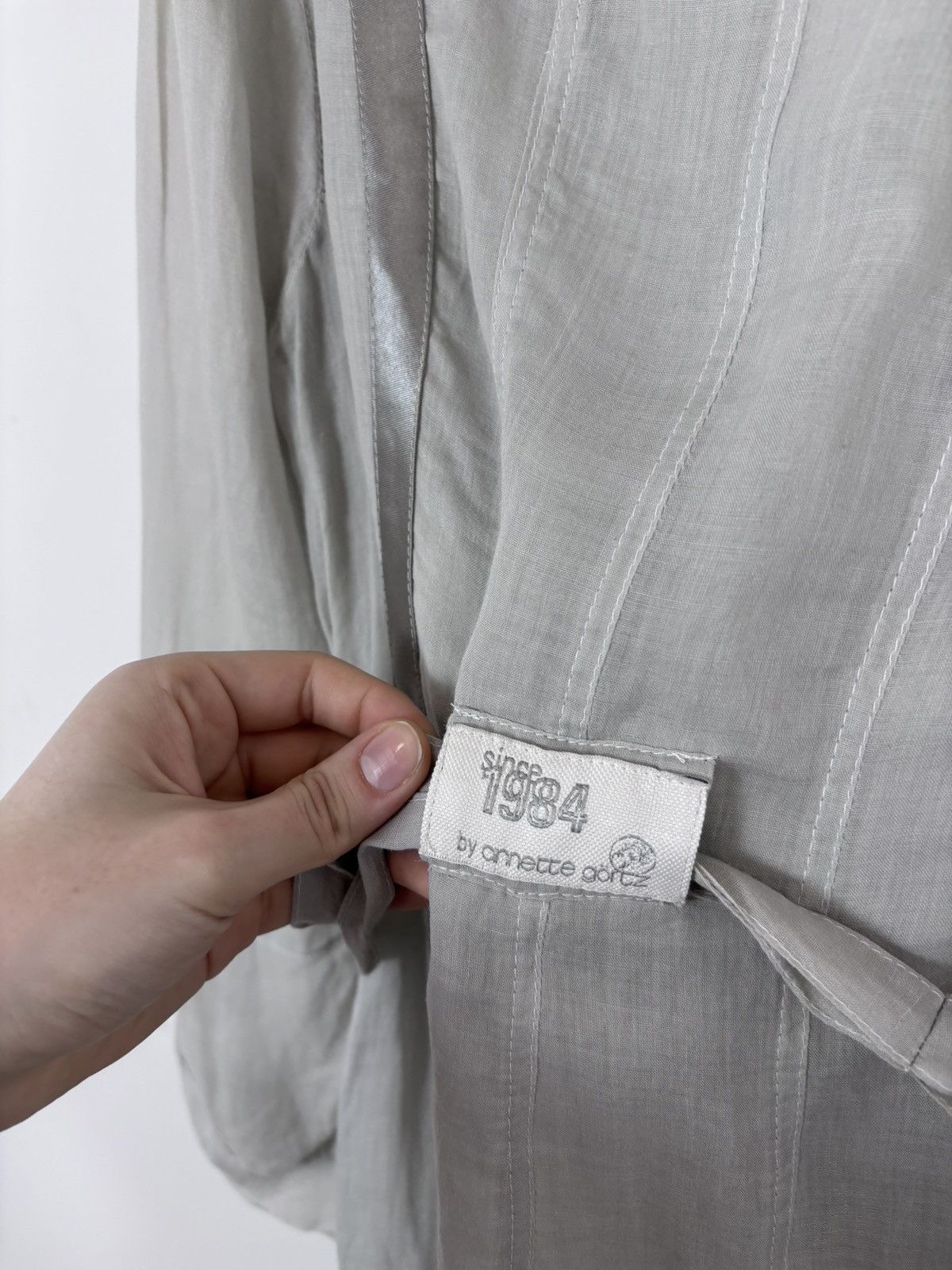 Annette Gortz Annette Gortz Women’s Ramie Grey Belted Shirt Dress Size S / US 4 / IT 40 - 20 Thumbnail