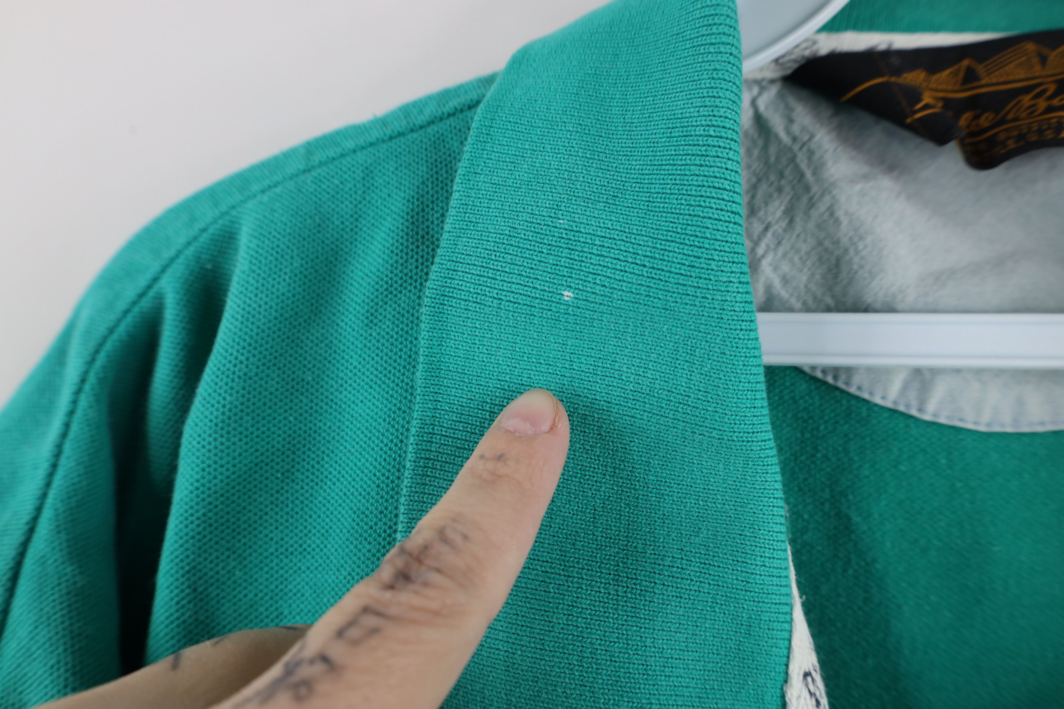 Eddie Bauer × Vintage Vintage 90s Eddie Bauer Blank Heavyweight Polo Shirt Teal Size US XXL / EU 58 / 5 - 5 Thumbnail