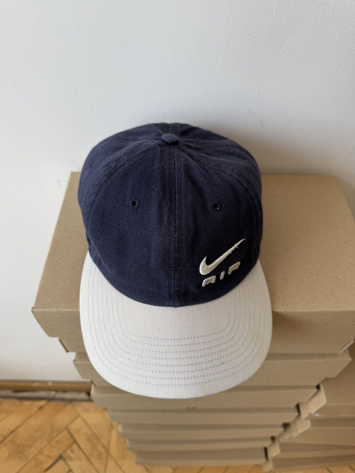 Nike × Vintage Vintage Nike Logo Cap Hat White/Blue Size ONE SIZE - 4 Thumbnail