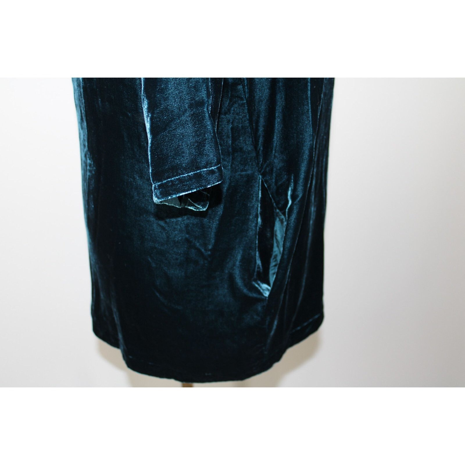Eileen Fisher EILEEN FISHER Teal Velvet Crew Neck 3/4 Sleeve Dress Sz XXS Size XXS / US 00 / IT 34 - 5 Thumbnail