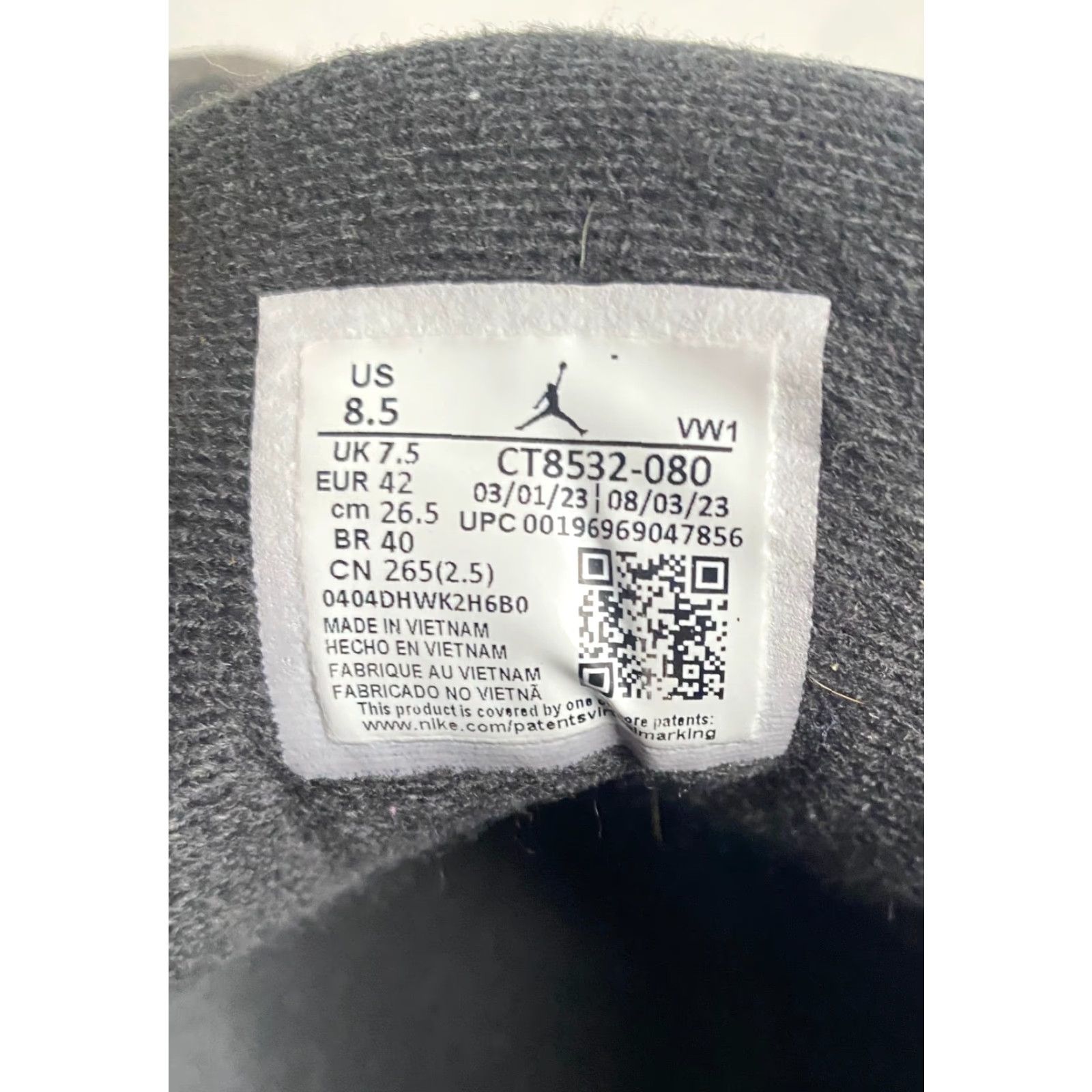 Jordan Brand Air Jordan Men's 3 Retro Fear Pack 2023 CT8532-080 Sz 8.5 Gray Nike Shirt? Size US 9 / EU 42 - 5 Thumbnail