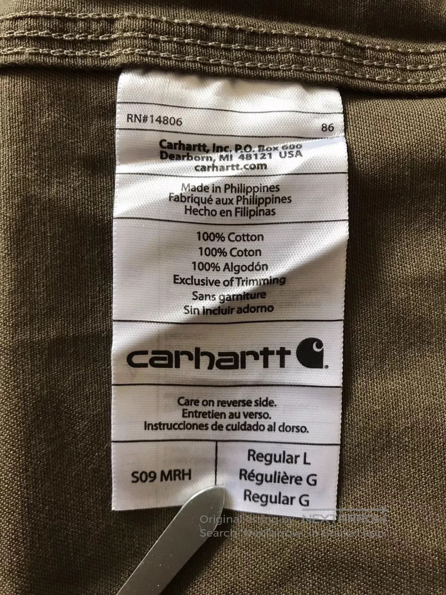 Carhartt Carhartt S09 MRH Work Shirt. Size US L / EU 52-54 / 3 - 9 Thumbnail
