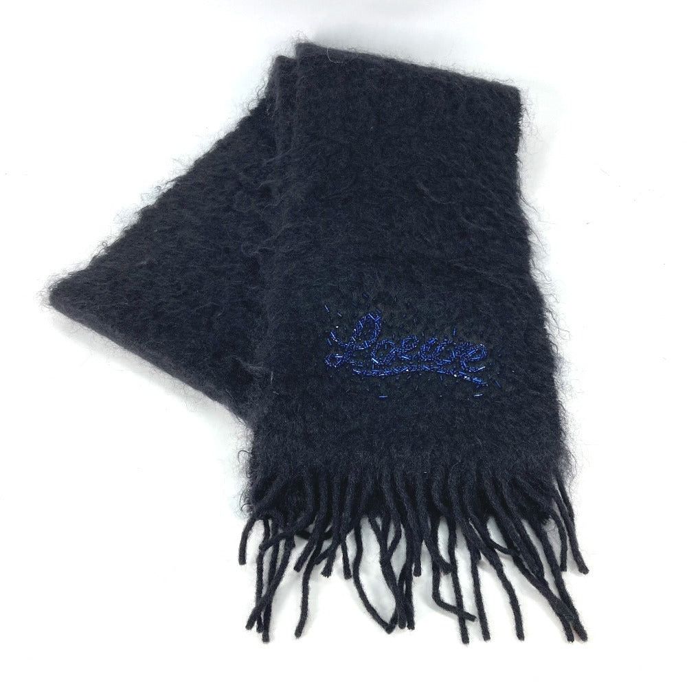 Loewe Loewe Bead Embroidery Logo Fringe Scarf Mohair Women Black Size ONE SIZE - 1 Thumbnail