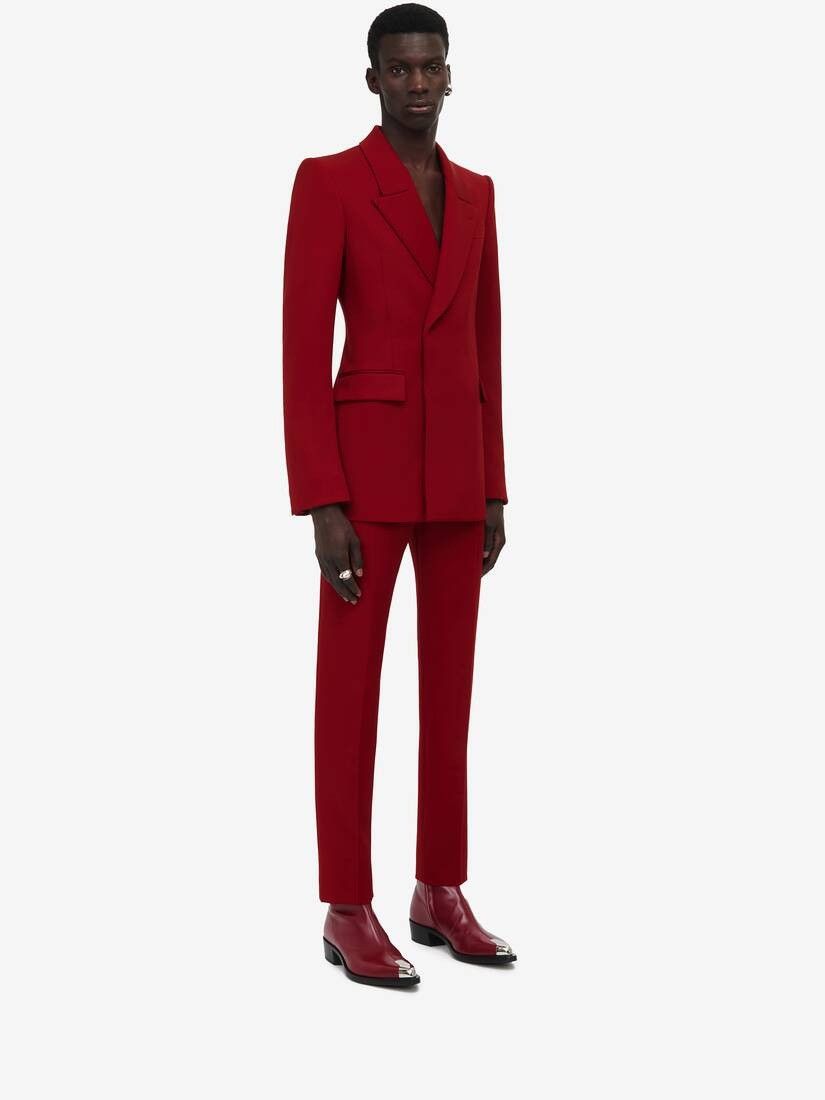 Alexander McQueen o1w1db10725 Horizontal Lapel Double-Breasted Jacket Garnet Size US L / EU 52-54 / 3 - 3 Thumbnail
