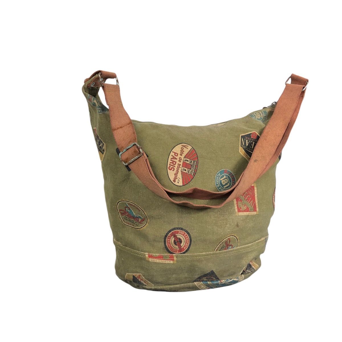 Japanese Brand 📌Vintage Sling Bag Earth Made Overprint Design Streetwear Size ONE SIZE - 2 Thumbnail