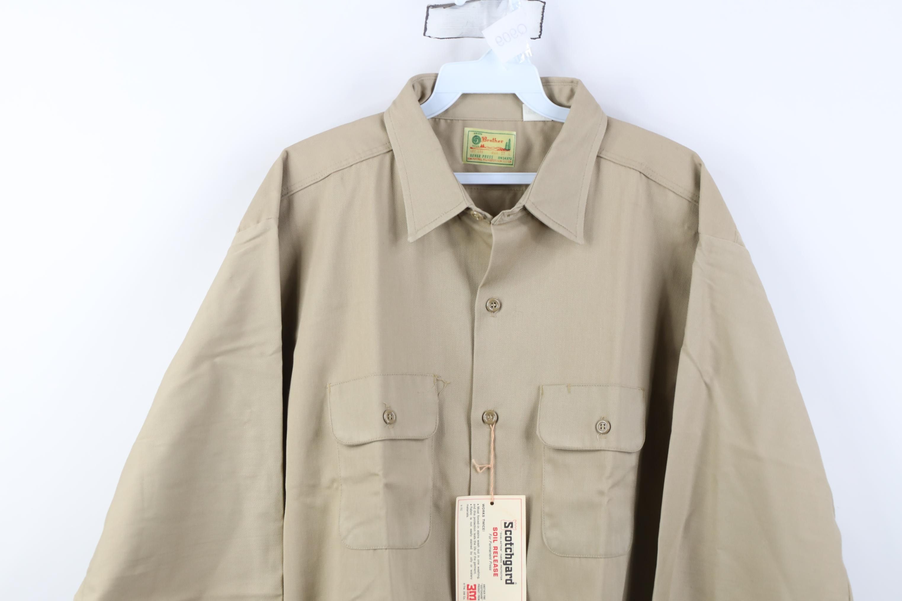 FiveBrother Deadstock Vintage 50s Five Brother Twill Work Button Shirt Size US L / EU 52-54 / 3 - 2 Thumbnail