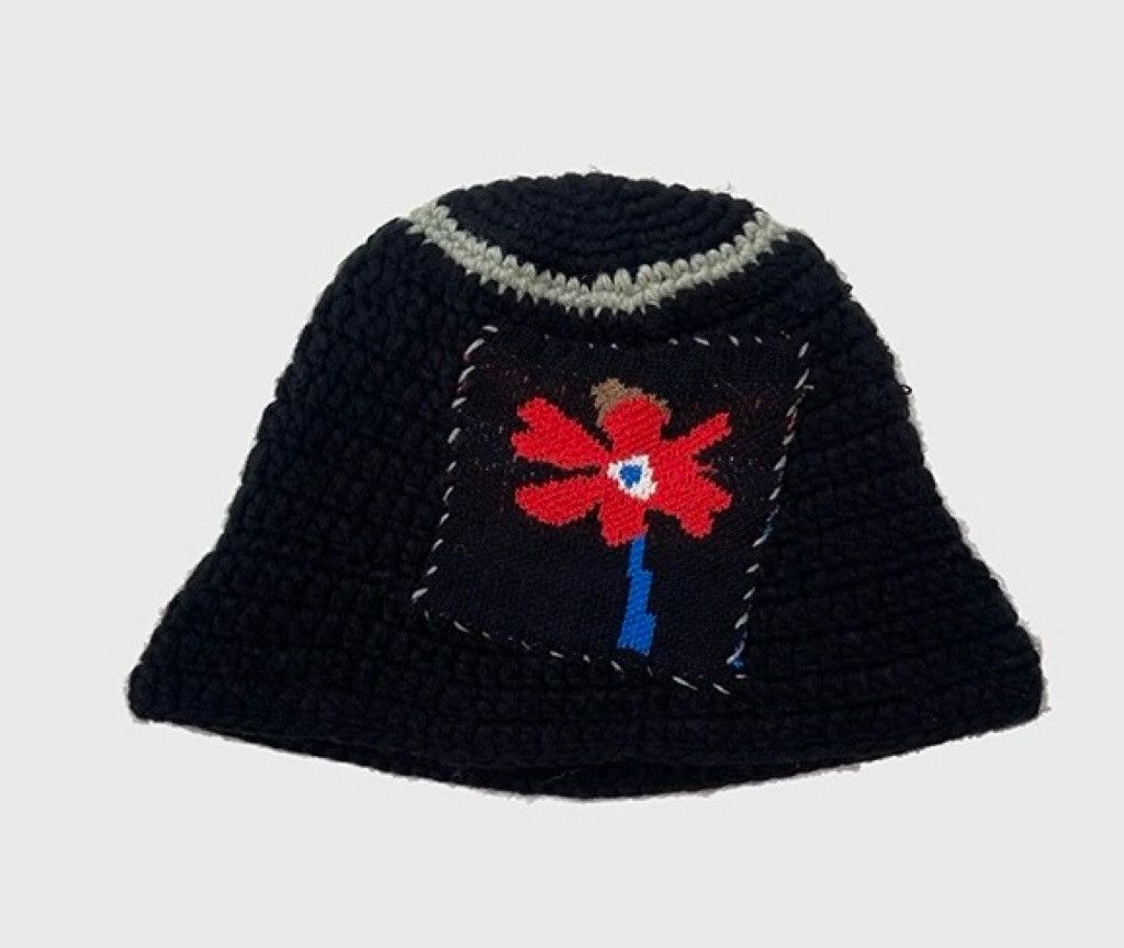 Japanese Brand Outdoor retro floral knitted tulip hat bucket hat Size ONE SIZE - 5 Thumbnail