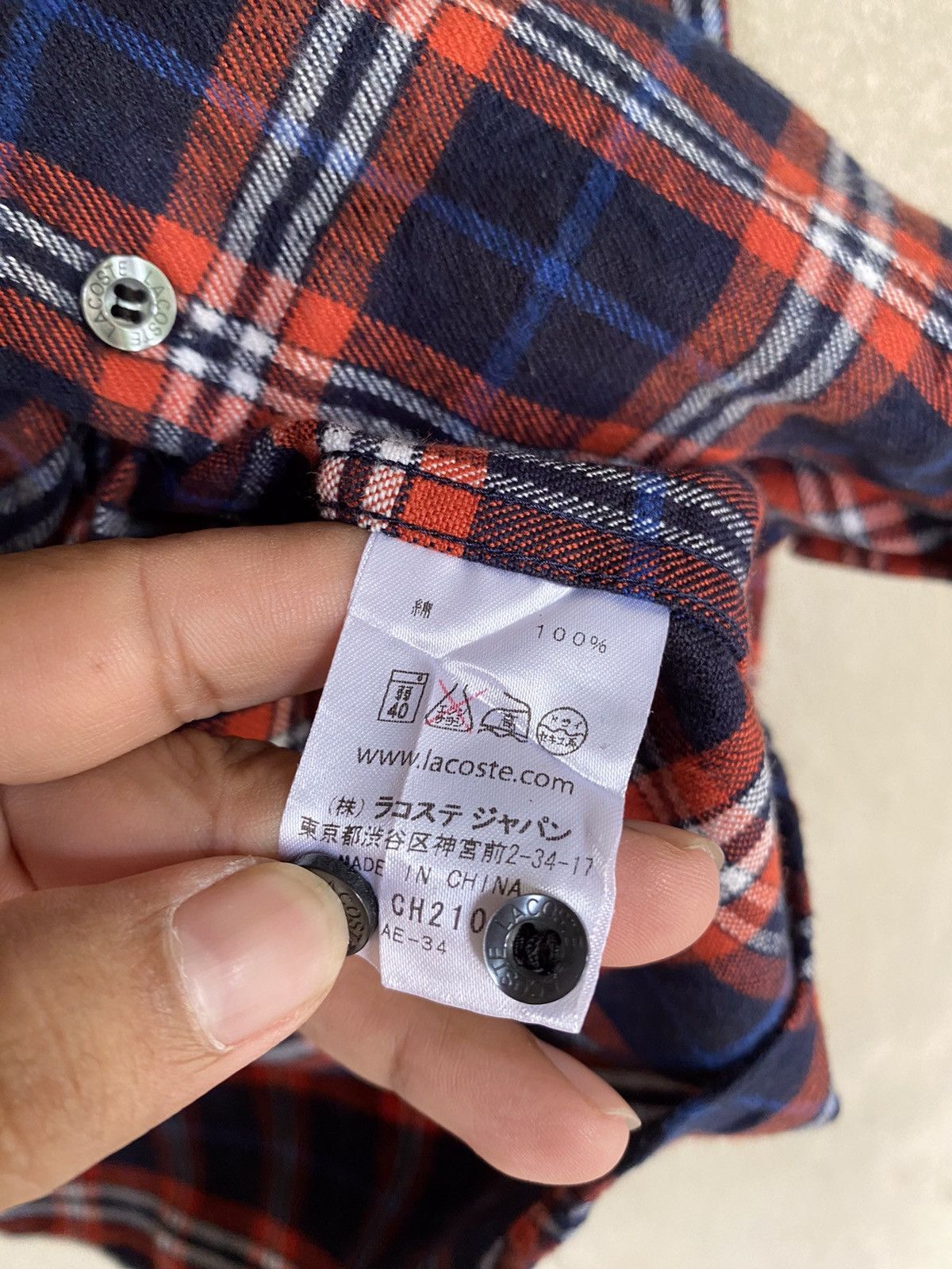 Lacoste Vintage Lacoste Small Logo Plaid Tartan Flannel Shirt Size US M / EU 48-50 / 2 - 5 Thumbnail