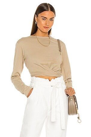 Pam & Gela PAM & GELA Twist Front Combed Cotton Long Sleeve Tee S/P VGC Size S / US 4 / IT 40 - 9 Thumbnail