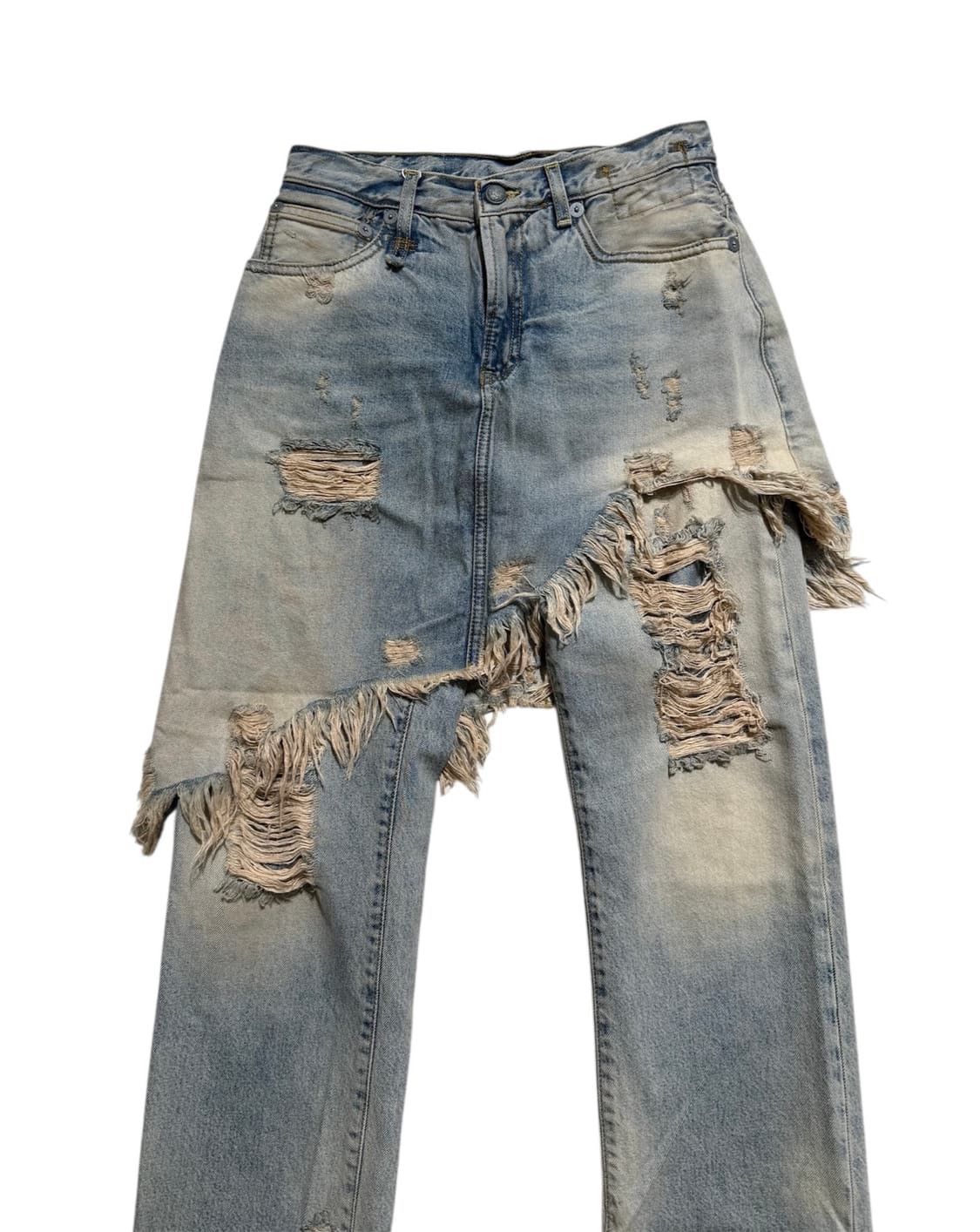 R13 R13 Distressed Double Denim Jeans Size 26" / US 2 / IT 38 - 3 Thumbnail