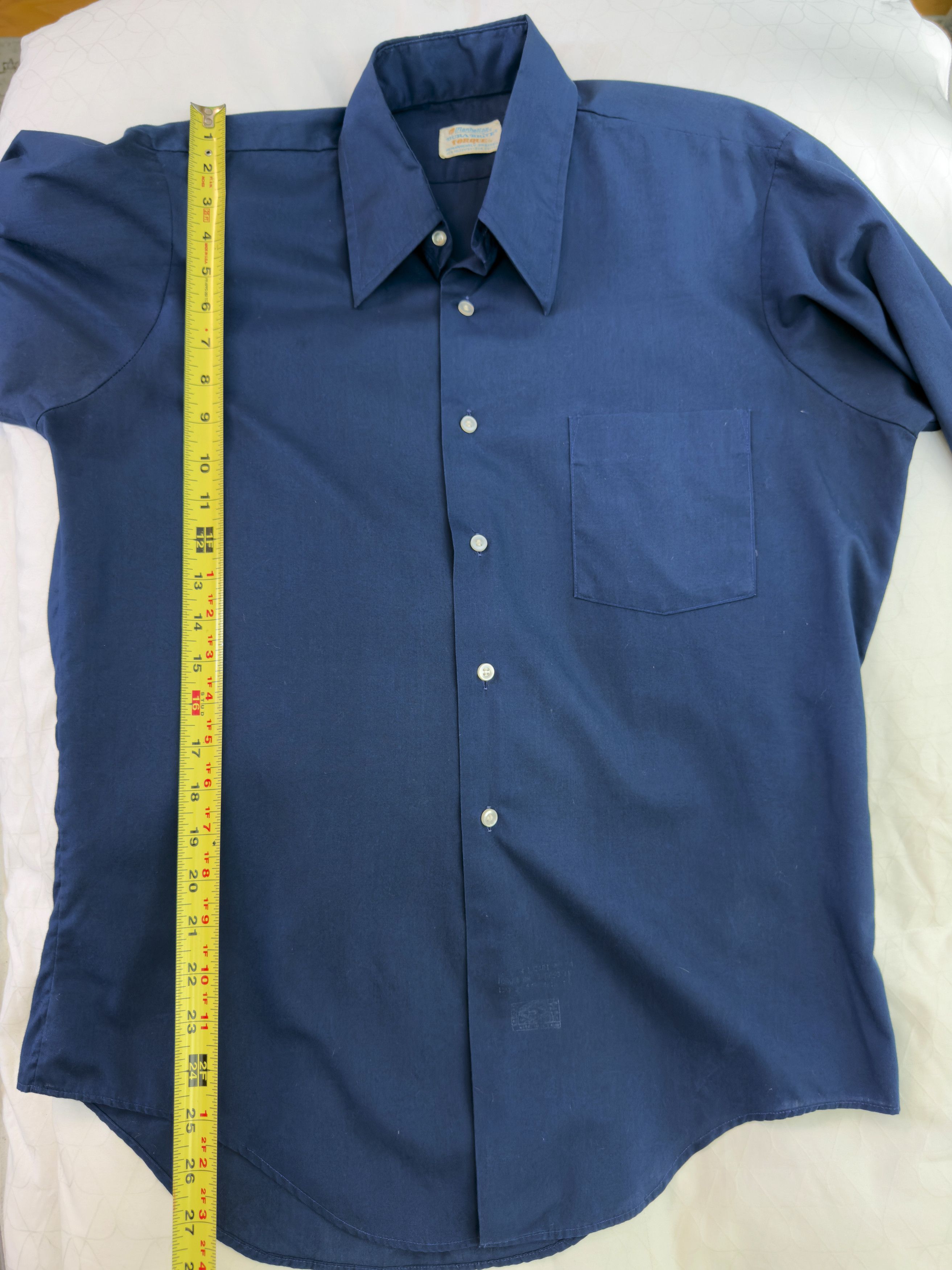 Other Vintage Navy Long Sleeve Button Up by Manhattan Dura-Brite Size US L / EU 52-54 / 3 - 8 Thumbnail