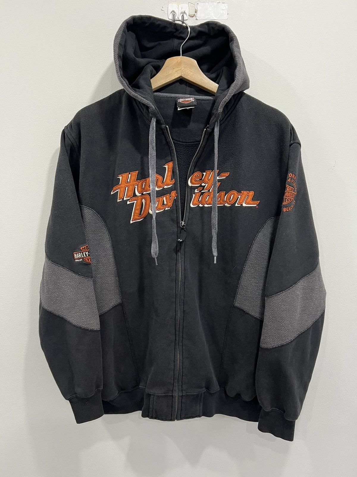 Vintage Y2K Harley Davidson Hoodie Sweater Zip Up shirt