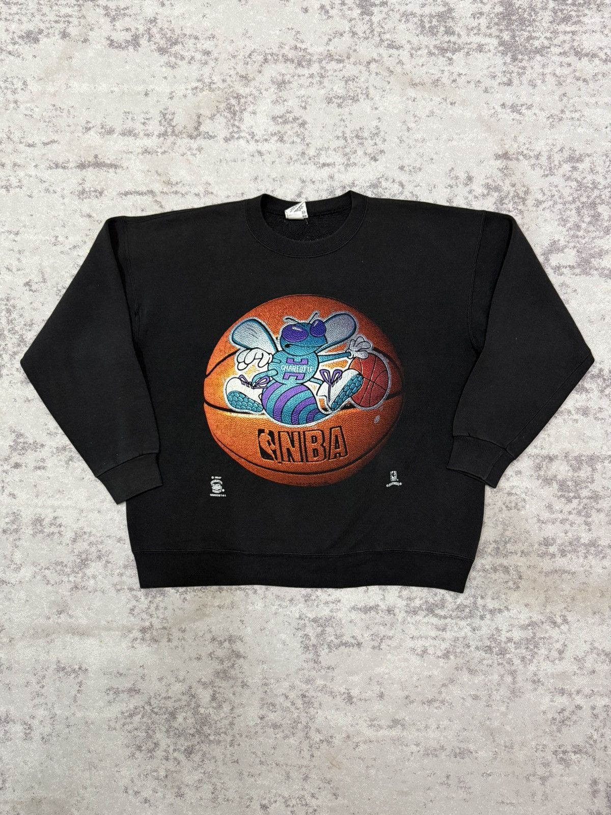 Nutmeg Vintage 90s Nutmeg Mill CharlotteHornets Crewneck Sweatshirt Size US XXL / EU 58 / 5 - 3 Thumbnail