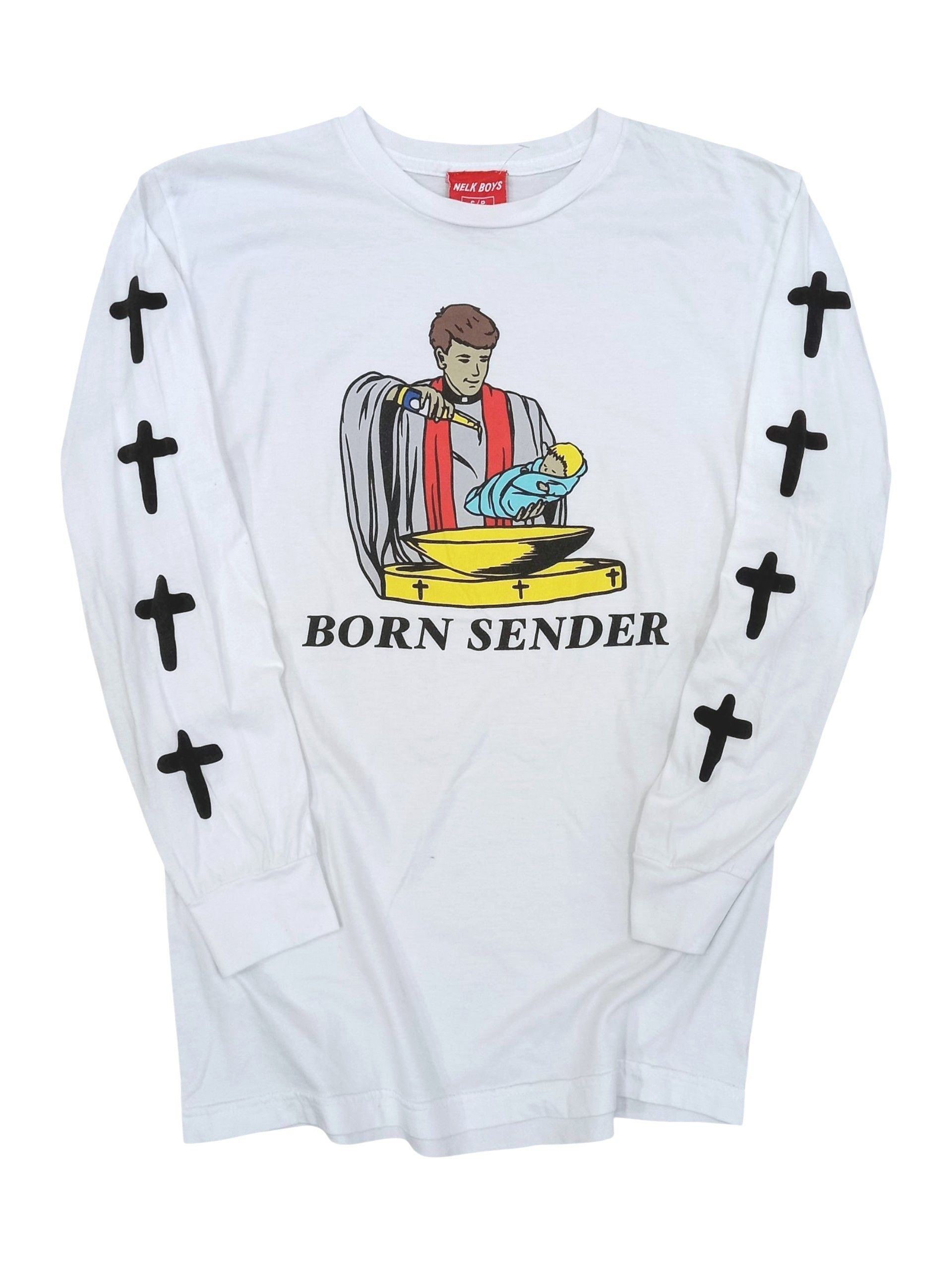 Full Send Nelk Boys Steven Rhodes Graphic "Born Sender" LS Tee Size US S / EU 44-46 / 1 - 1 Thumbnail