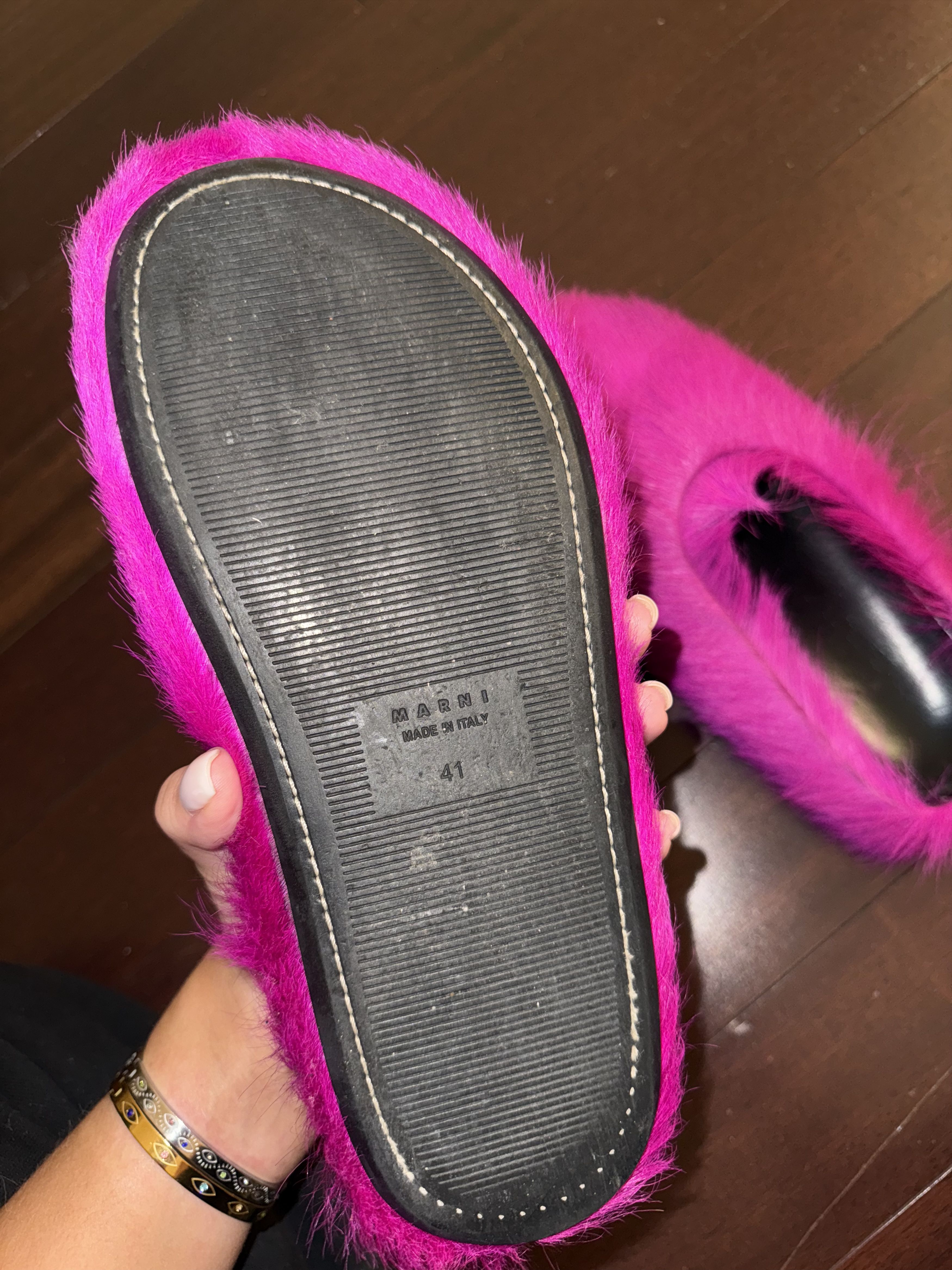 Marni Marni Fussbett Pony Hair Mules - Pink Size US 8 / EU 41 - 3 Thumbnail