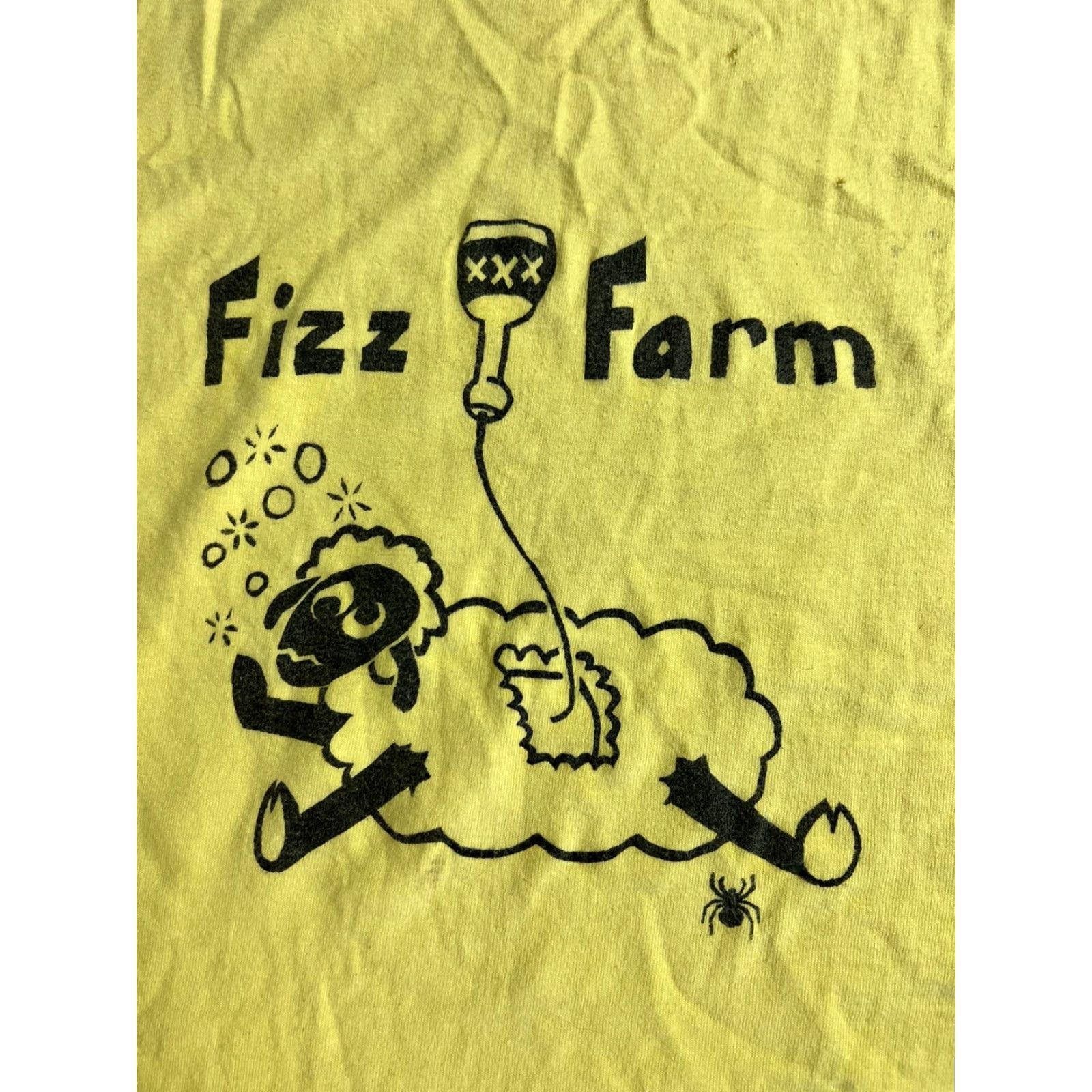 Hanes VINTAGE Hanes T-Shirt Yellow Crew Neck Short Sleeve Men L Cotton Sheep Stitch Bar Pub Band? Fizz Farm Single Stitch Size US L / EU 52-54 / 3 - 6 Thumbnail