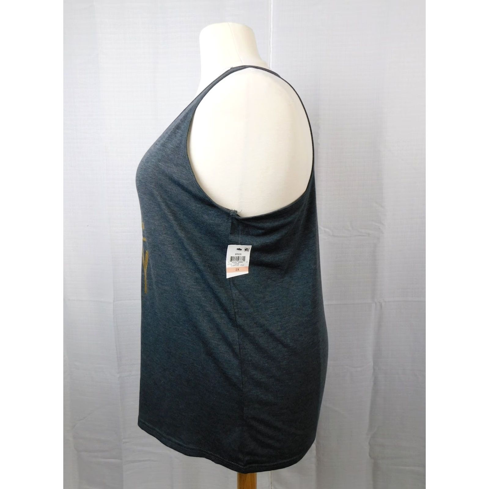 Vintage Ideology Bridal Tank Top Plus Size 2X Charcoal Grey Sleeveless Cami Shirt Womens Bridal Theme 77951W Size XXL / US 16-18 / IT 52-54 - 2 Thumbnail
