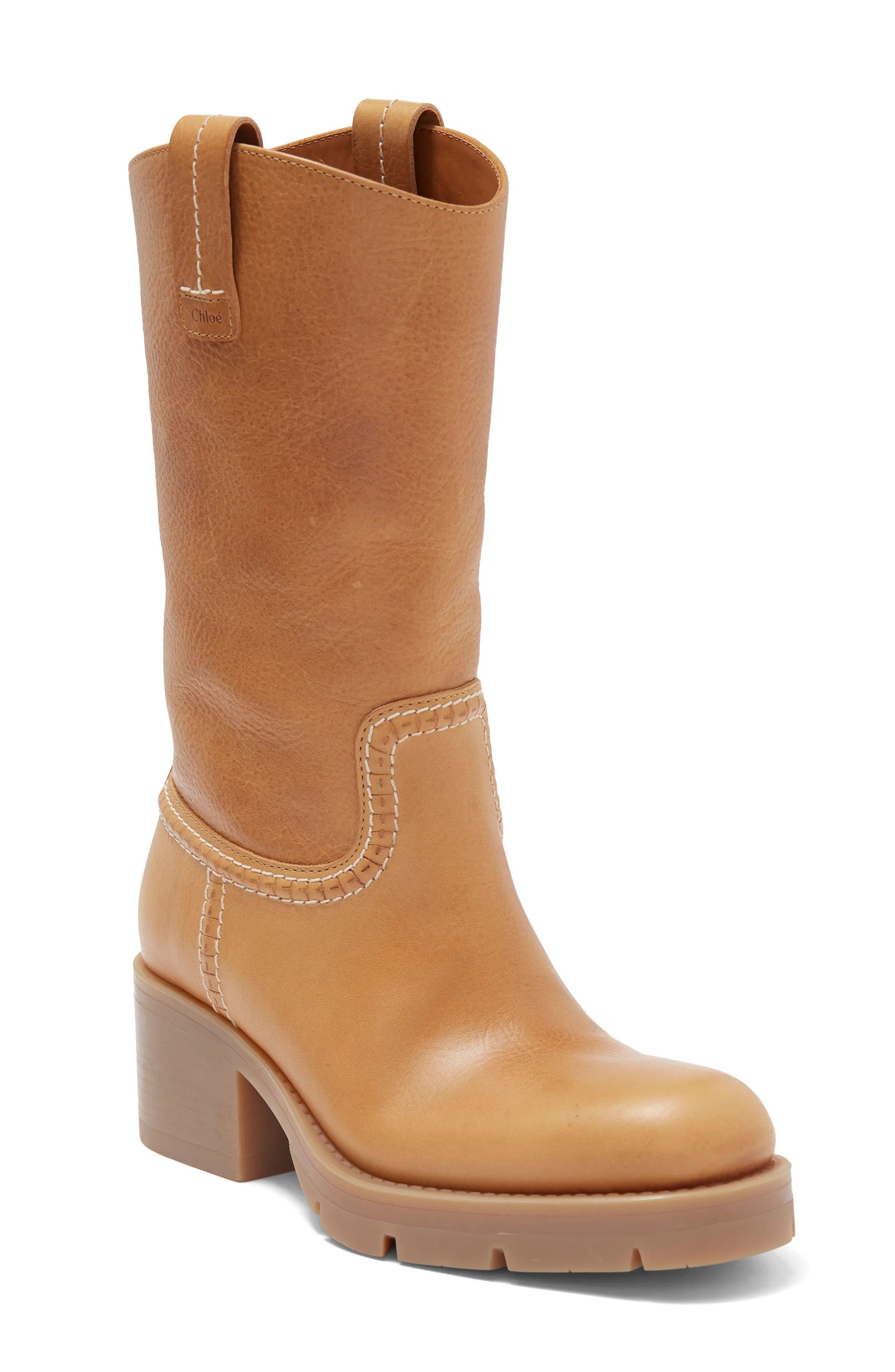 Chloe o1y0825 Leather Ankle Boots in Camel Size US 10 / IT 40 - 2 Thumbnail
