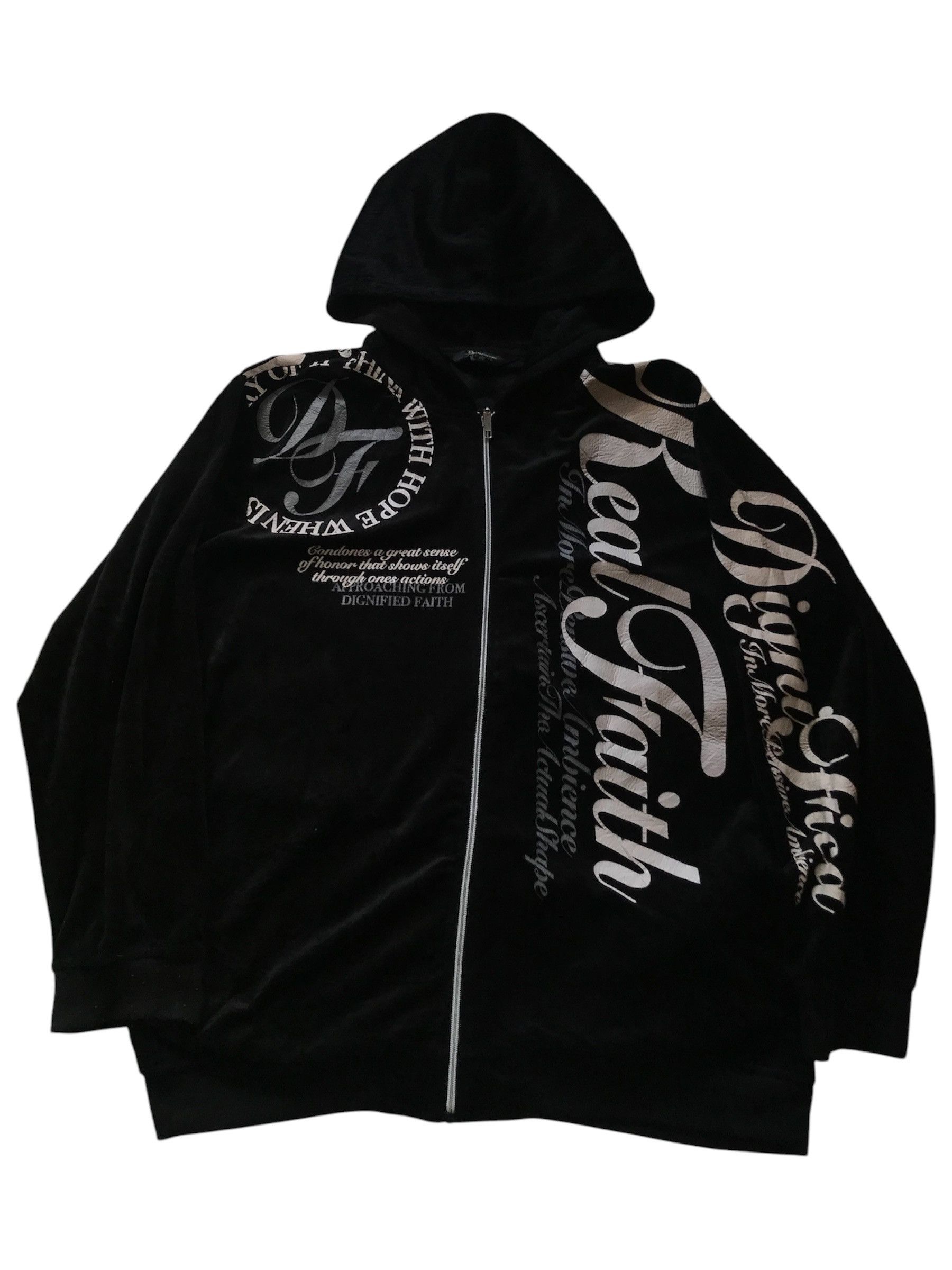 Le Grande Bleu (L.G.B.) Beaumere Japanese Poem Velvet Zip Hoodie Size US XL / EU 56 / 4 - 1 Thumbnail