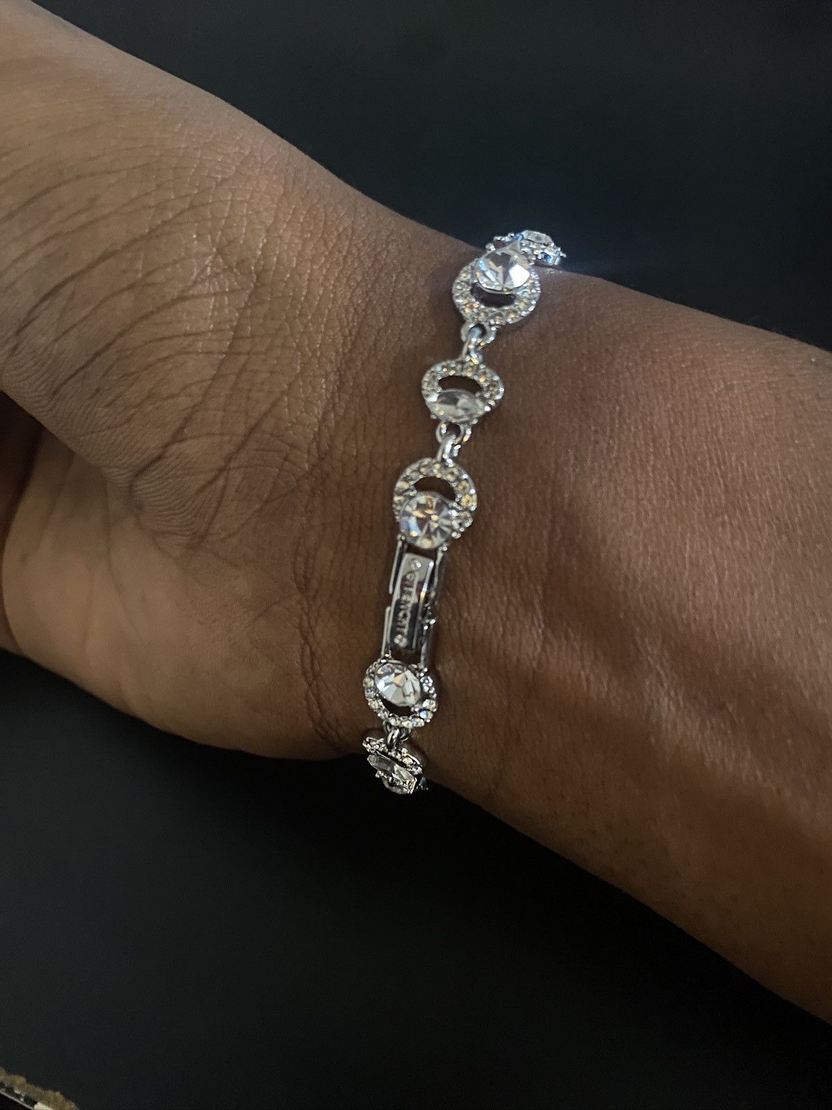Givenchy Givenchy Silver Crystal Flex Bracelet Size ONE SIZE - 3 Thumbnail