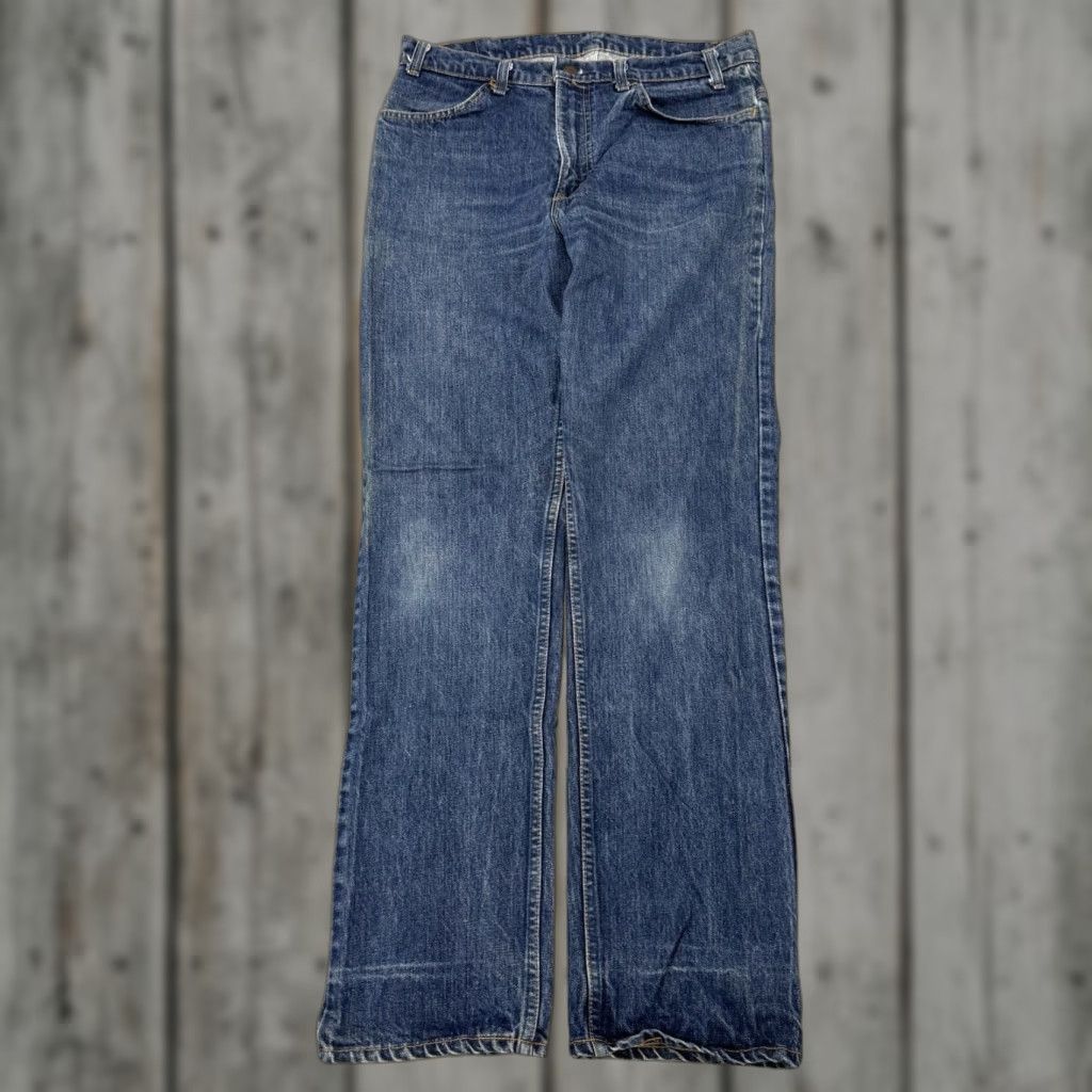 VINTAGE Levi's 519 Jeans Mens 34x34 Blue USA 519-0217 Straight 5-Pocket Denim Dark Classic 80s 90s Americana Regular Fit Blue Jeans Mens