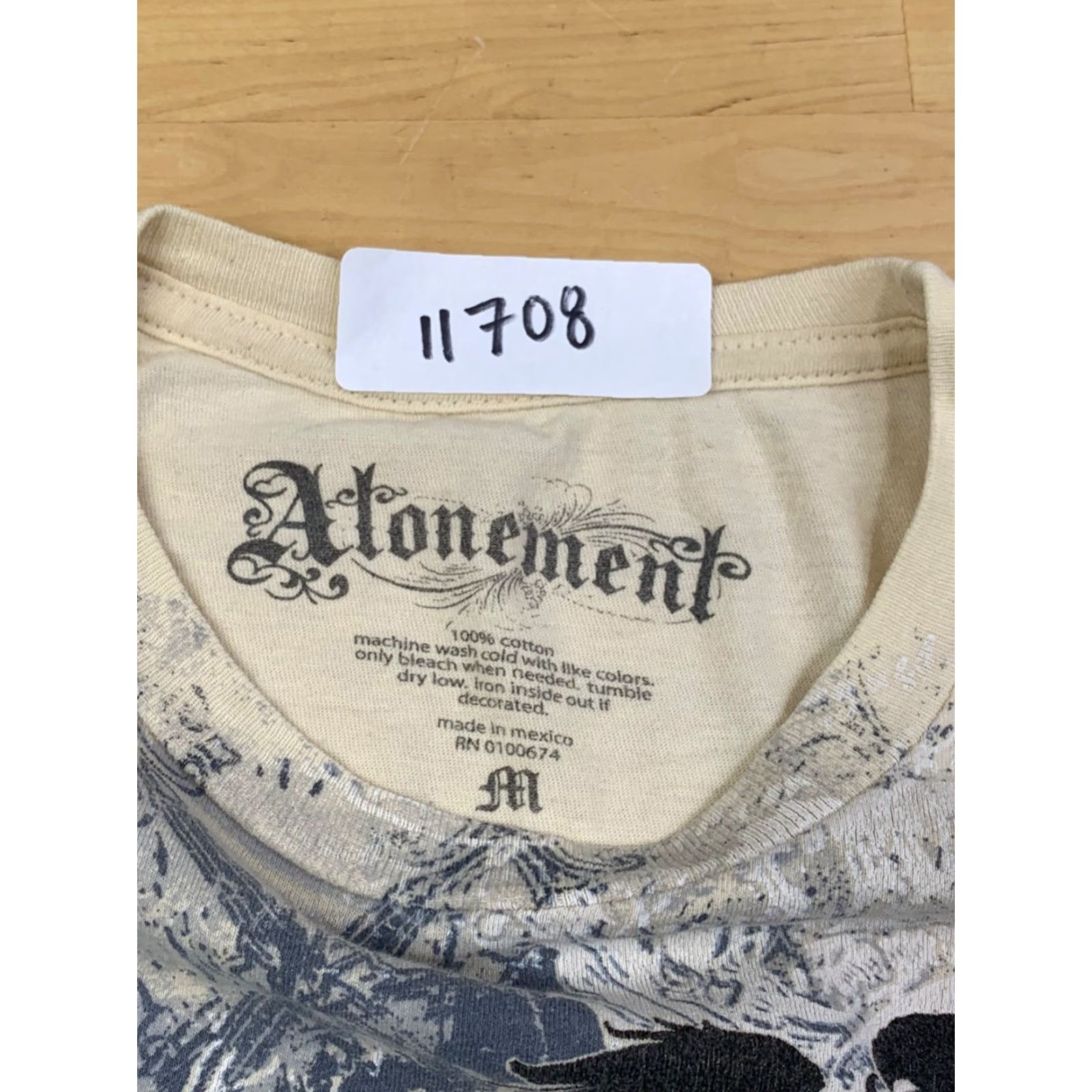 Vintage Atonement Shirt Mens M Beige Gothic Y2K Size US M / EU 48-50 / 2 - 2 Thumbnail