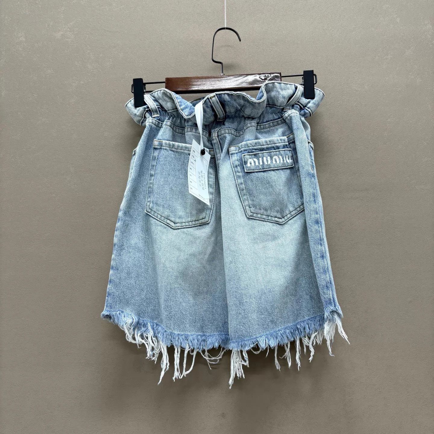 Miu Miu MIU MIU Logo Tassel Waist Denim Skirt 26 Size 26" / US 2 / IT 38 - 2 Thumbnail