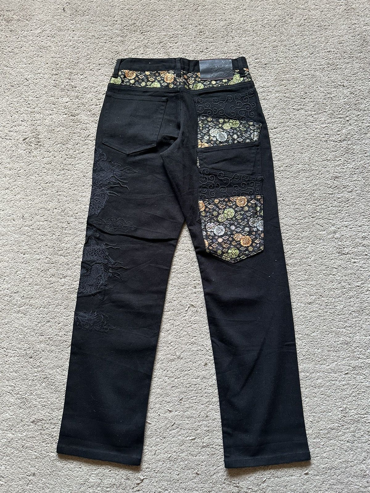 Karakuri Tamashii Japanese Motif Embroidered Dragon Multi-Pocket jeans Size US 29 - 7 Thumbnail