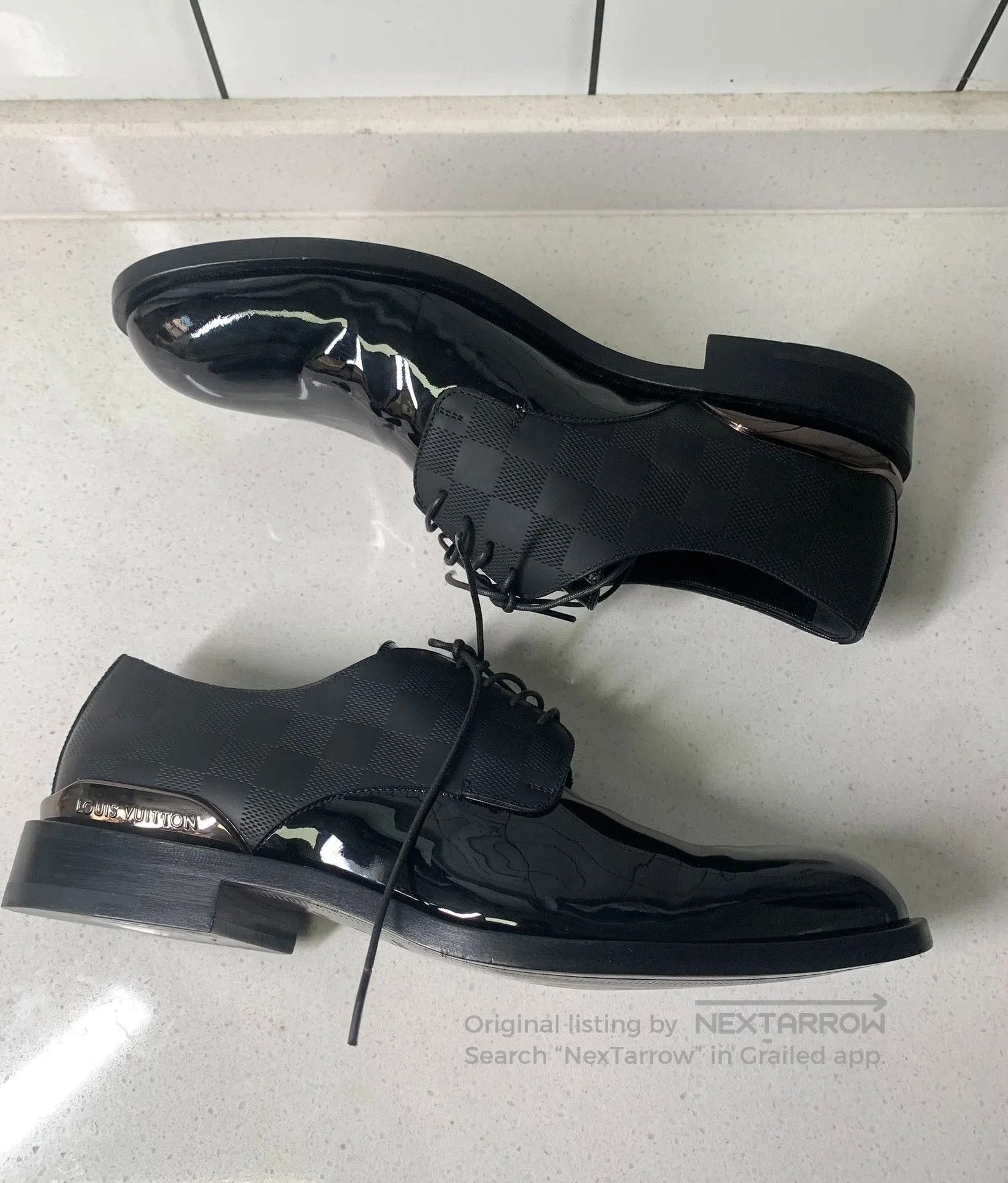Louis Vuitton Louis Vuitton Damier Patent Leather Shoes. Size US 6.5 / EU 39-40 - 3 Thumbnail