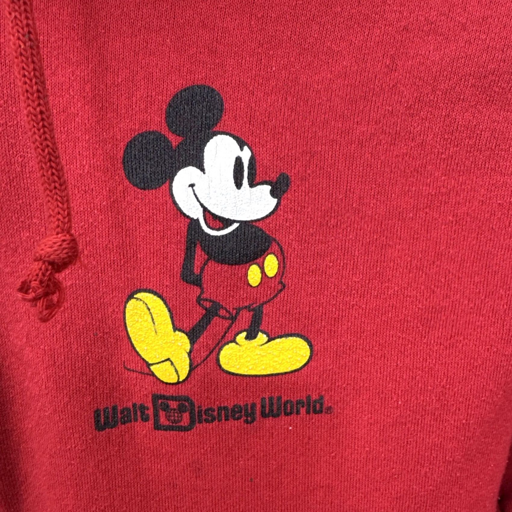 Disney VINTAGE Disney Mickey Mouse Zip Up Hoodie Red Large 80s Distressed Full Zip Hooded Graphic Print Men L Red Disney Character Fashions Retro Carton Size US L / EU 52-54 / 3 - 6 Thumbnail
