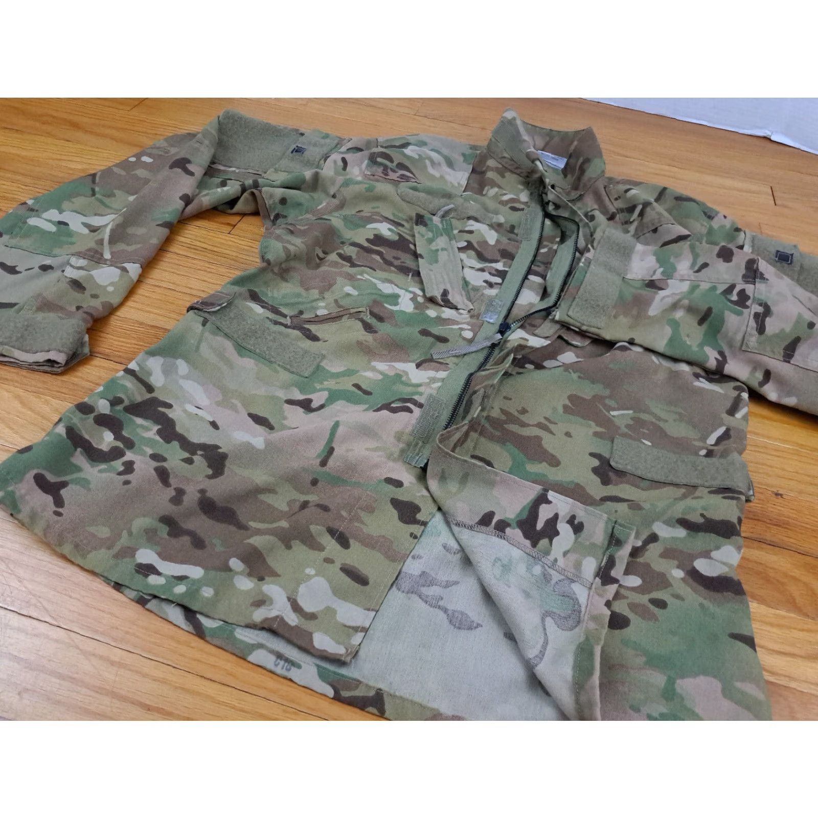 Vintage Military Camouflage Full Zip & Straps Medium Regular Field Shirt with Pockets Size US M / EU 48-50 / 2 - 4 Thumbnail