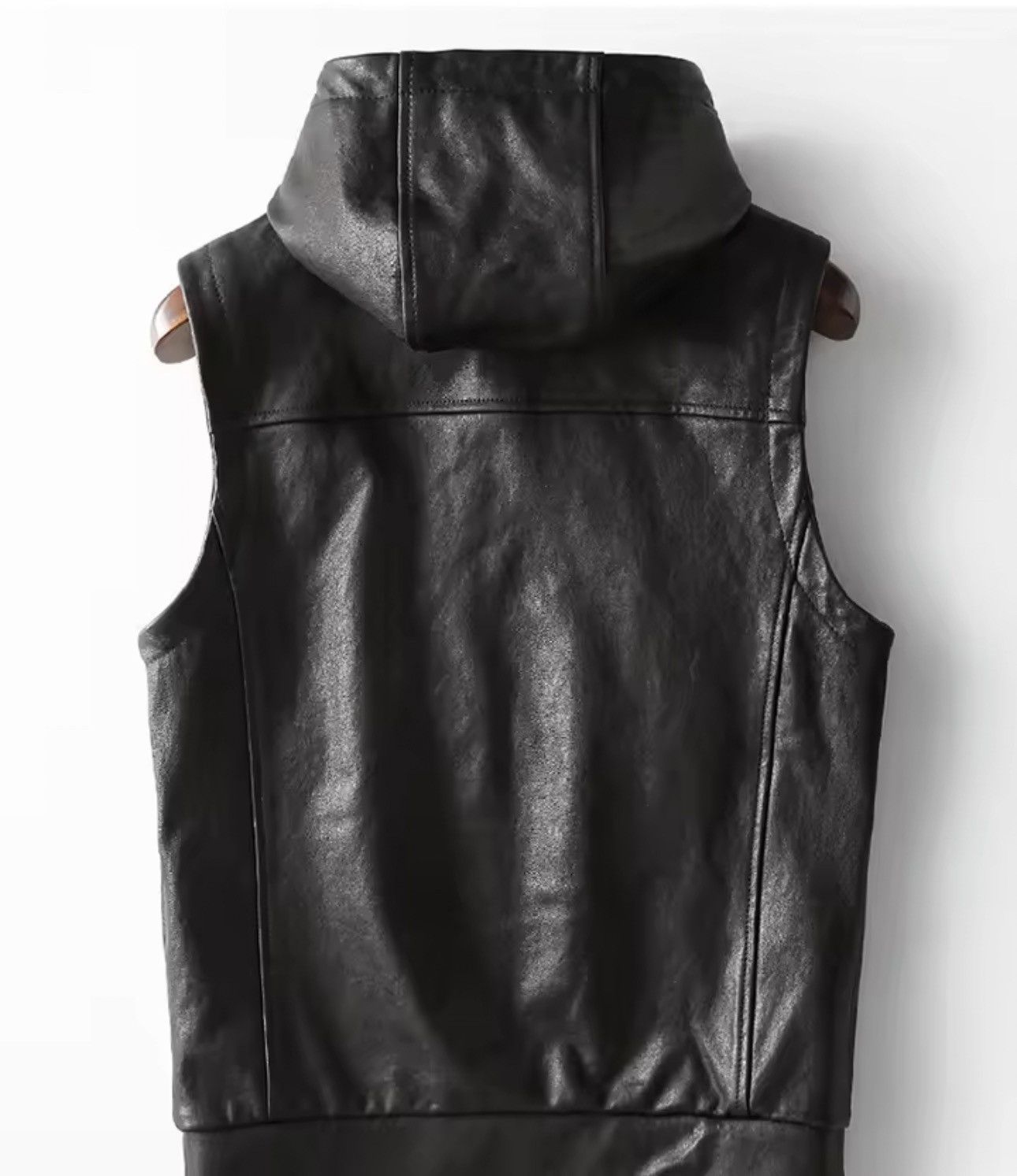 Japanese Brand Faux Leather Hooded Vest - Tactical Streetwear Size US L / EU 52-54 / 3 - 2 Thumbnail