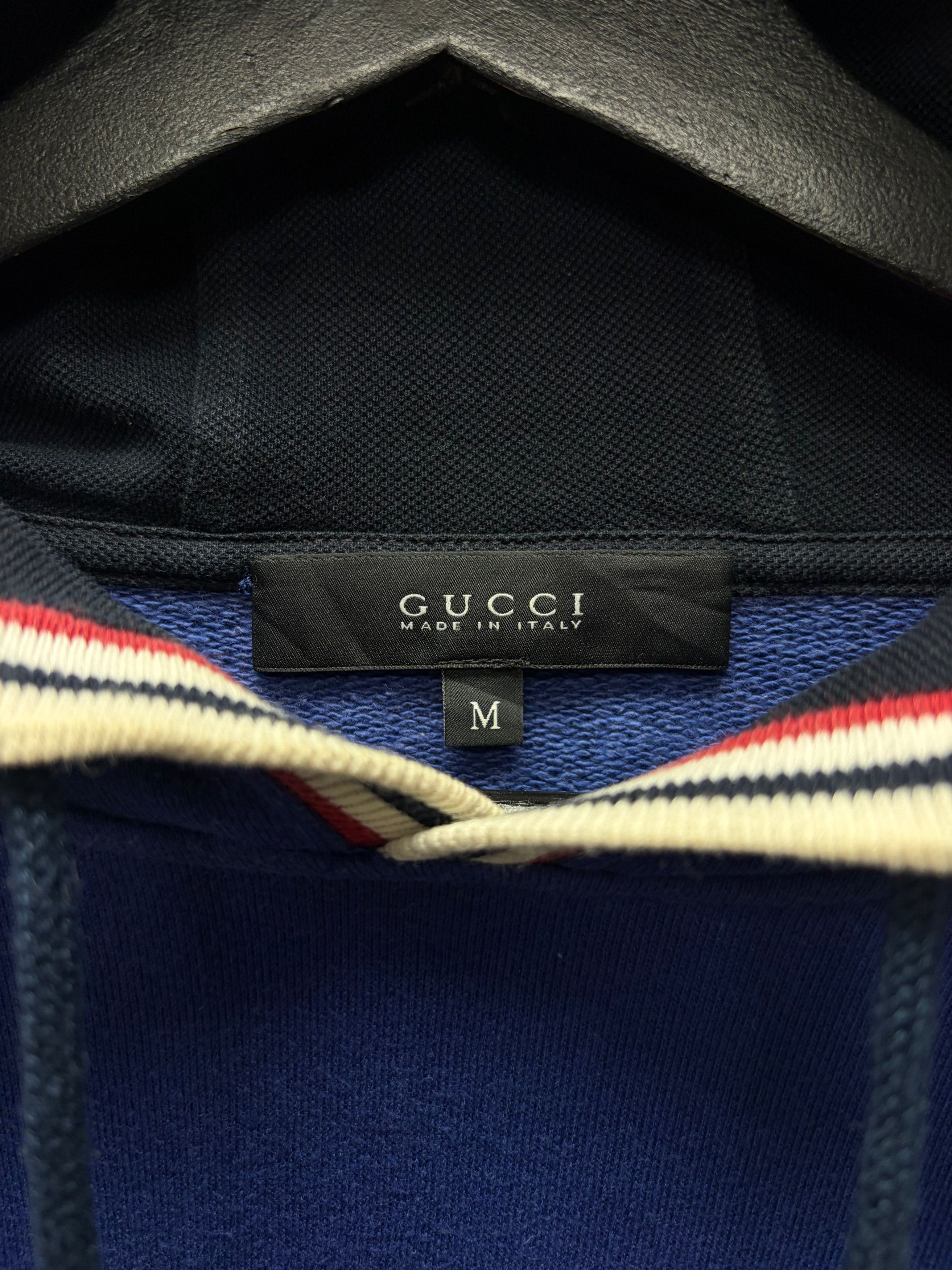 Gucci Gucci ‘GG Interlock Logo’ Blue Striped Detail Hoodie Size US M / EU 48-50 / 2 - 3 Thumbnail
