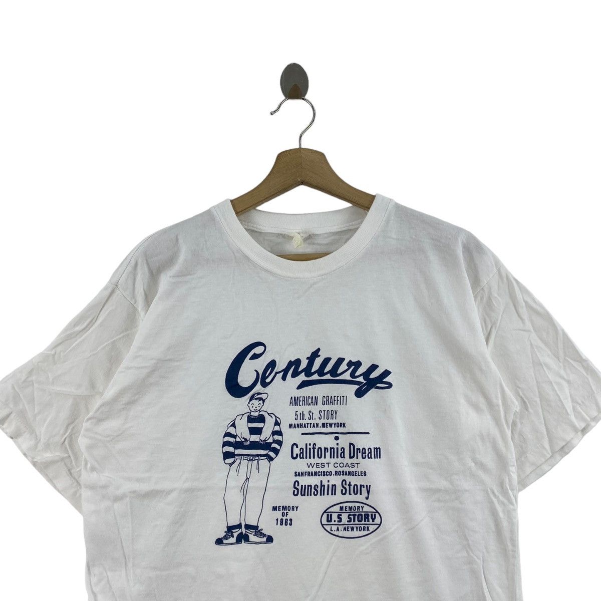 Vintage Vintage 90s CENTURY AMERICAN GRFFITI Sunshin Story White Size US L / EU 52-54 / 3 - 2 Thumbnail