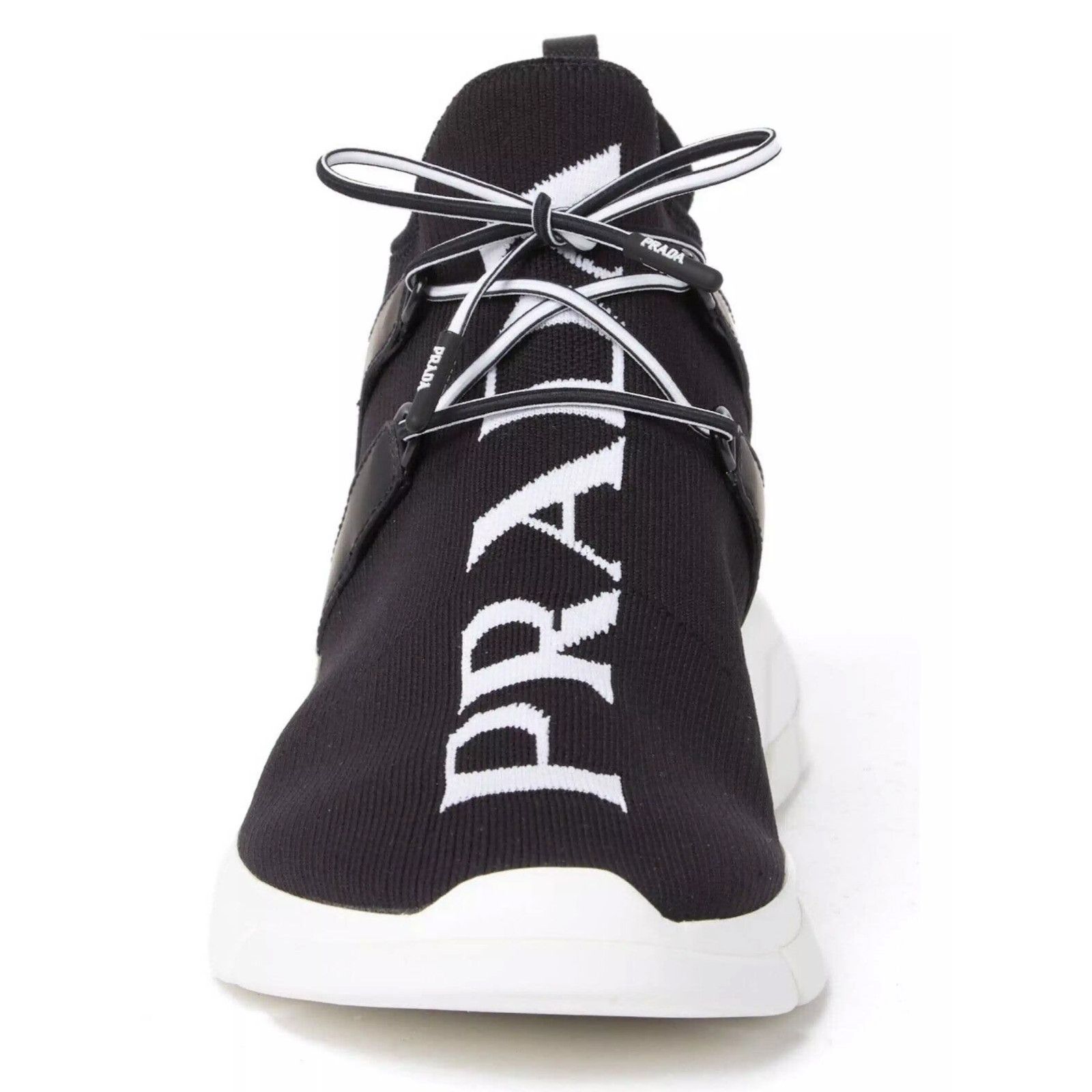 Prada Prada Mens XY Logo Sock Black White Knit Flat Trainer Size US 13 / EU 46 - 4 Thumbnail