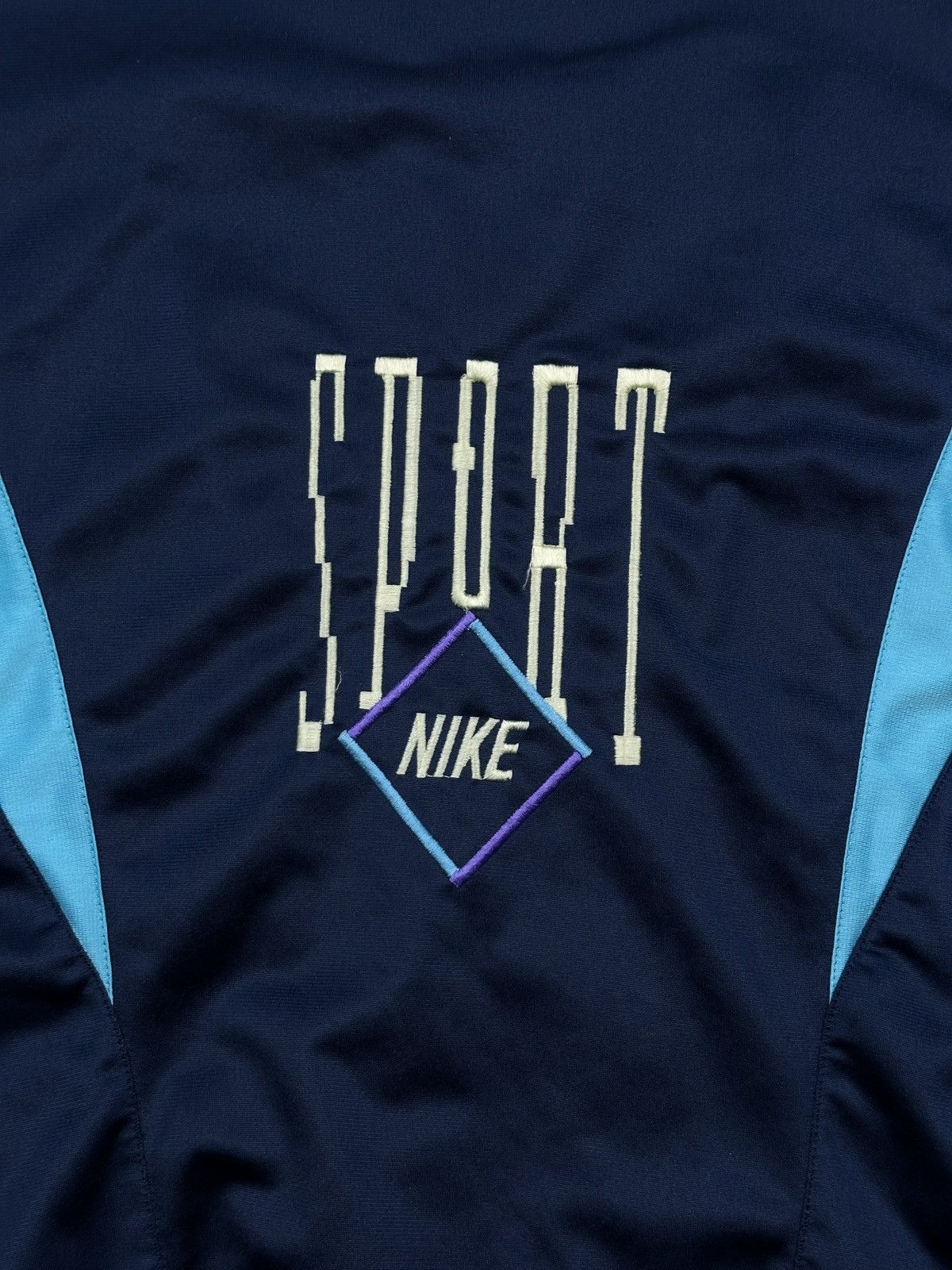 Nike Vintage Nike Sport Track Jacket 80s/90s Navy Teal Purple y2k Size US M / EU 48-50 / 2 - 13 Thumbnail